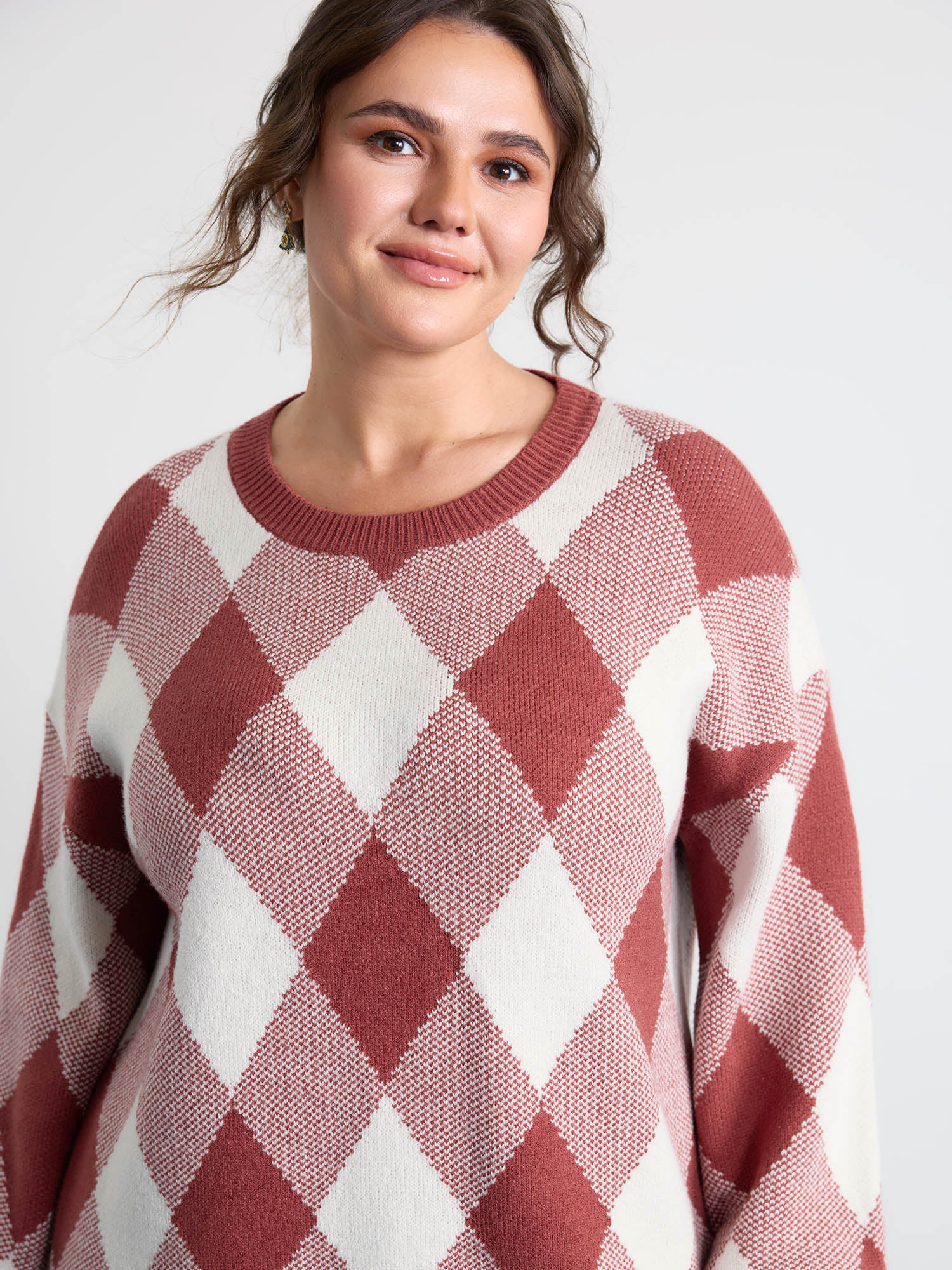 Supersoft Checkered Color Contrast Pullover - Image 2