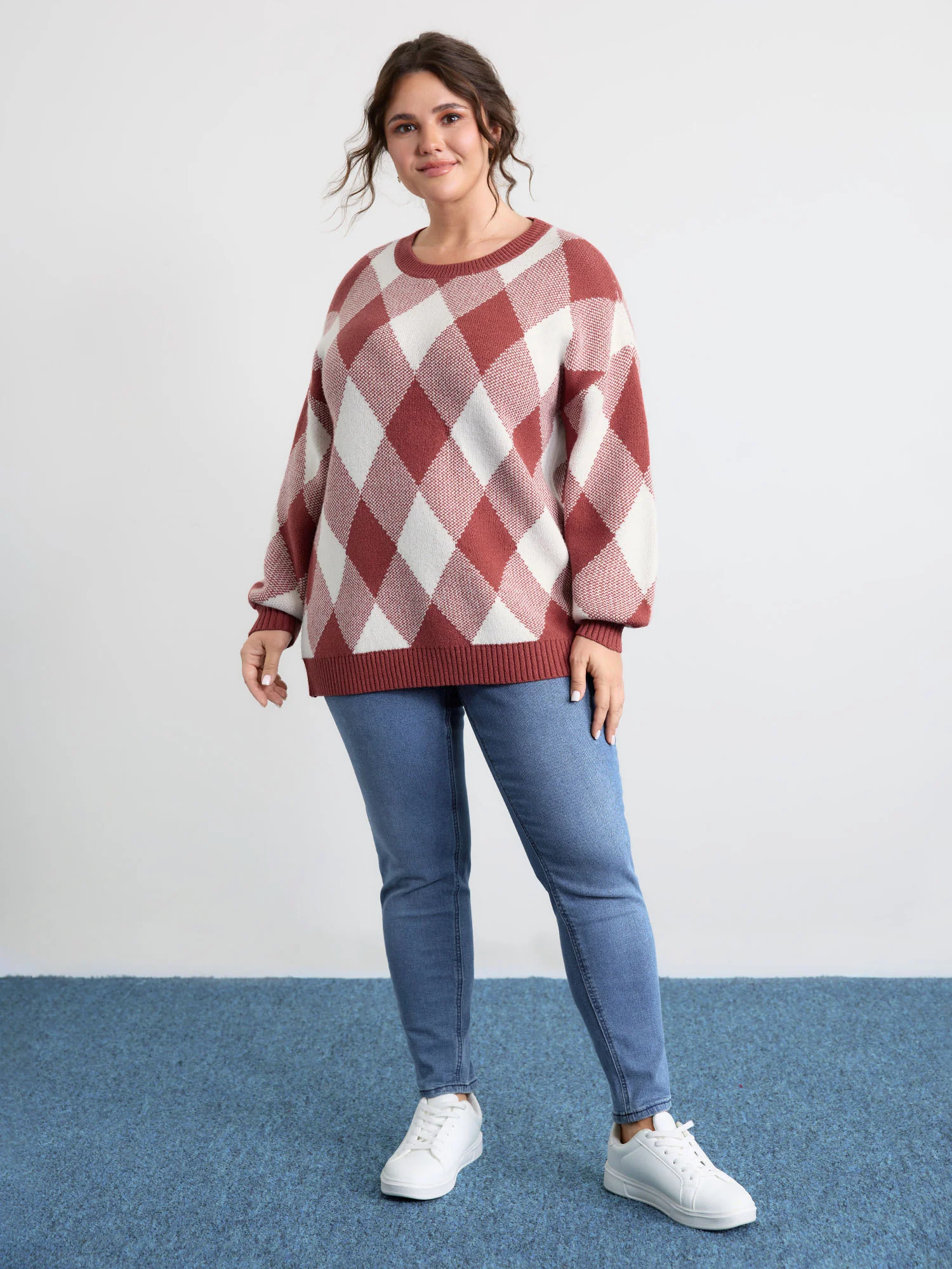 Supersoft Checkered Color Contrast Pullover - Image 3