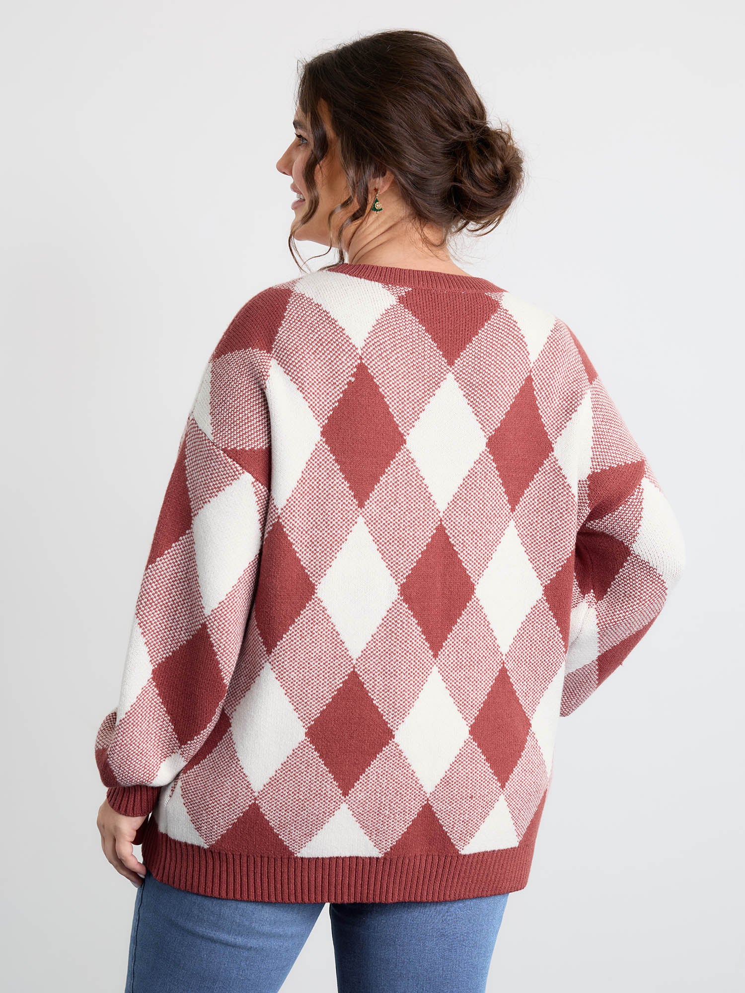 Supersoft Checkered Color Contrast Pullover - Image 4