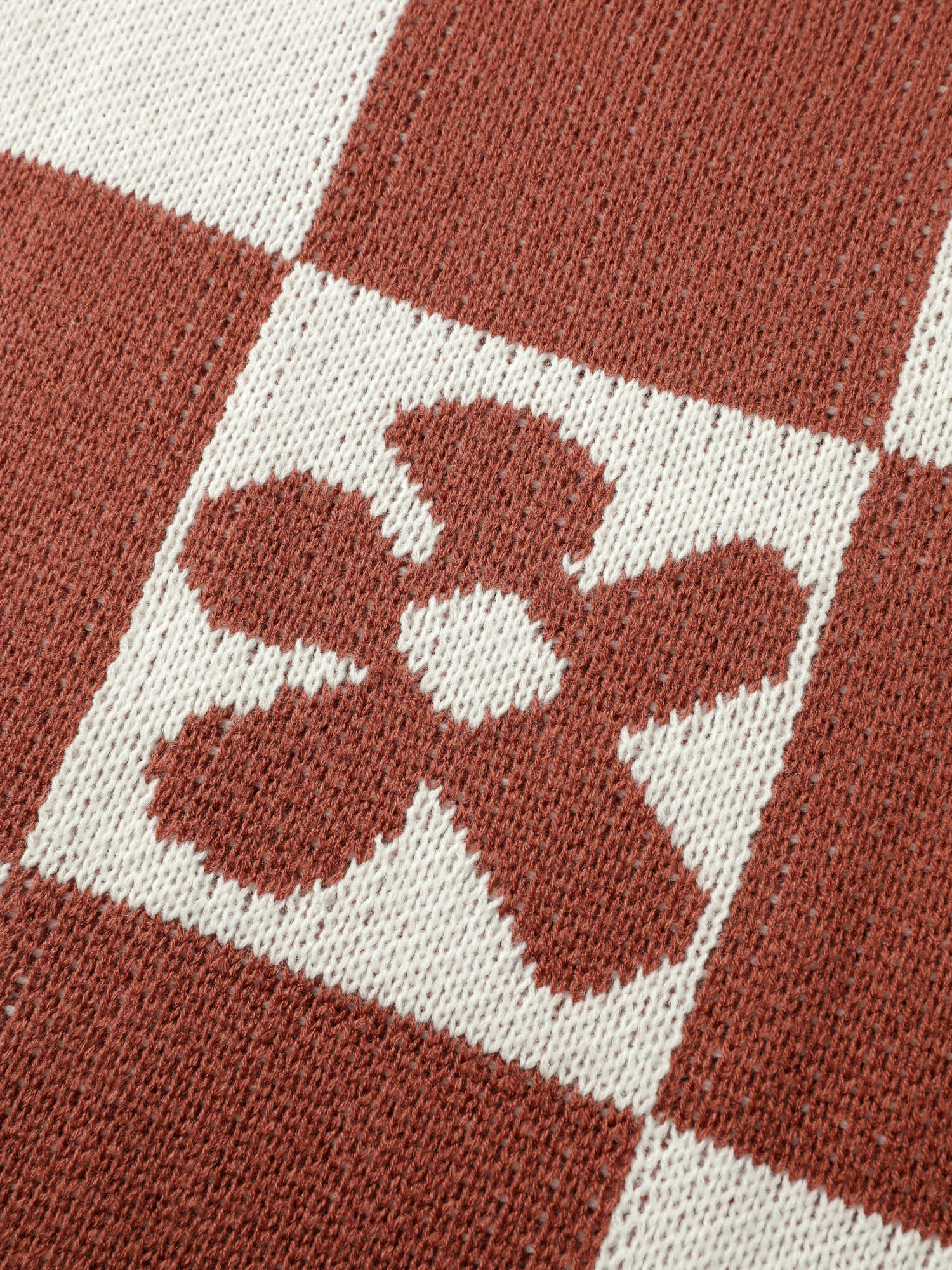 Checkered Floral Stripe Sleeve Jacquard Pullover - Image 6