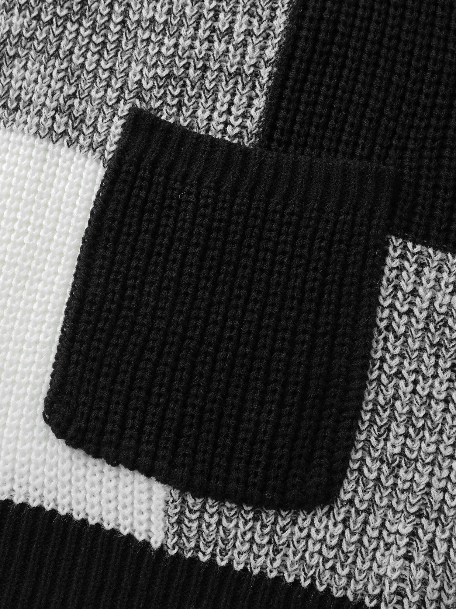 Checkered Heather Textured Open-Front Cardigan - Image 5
