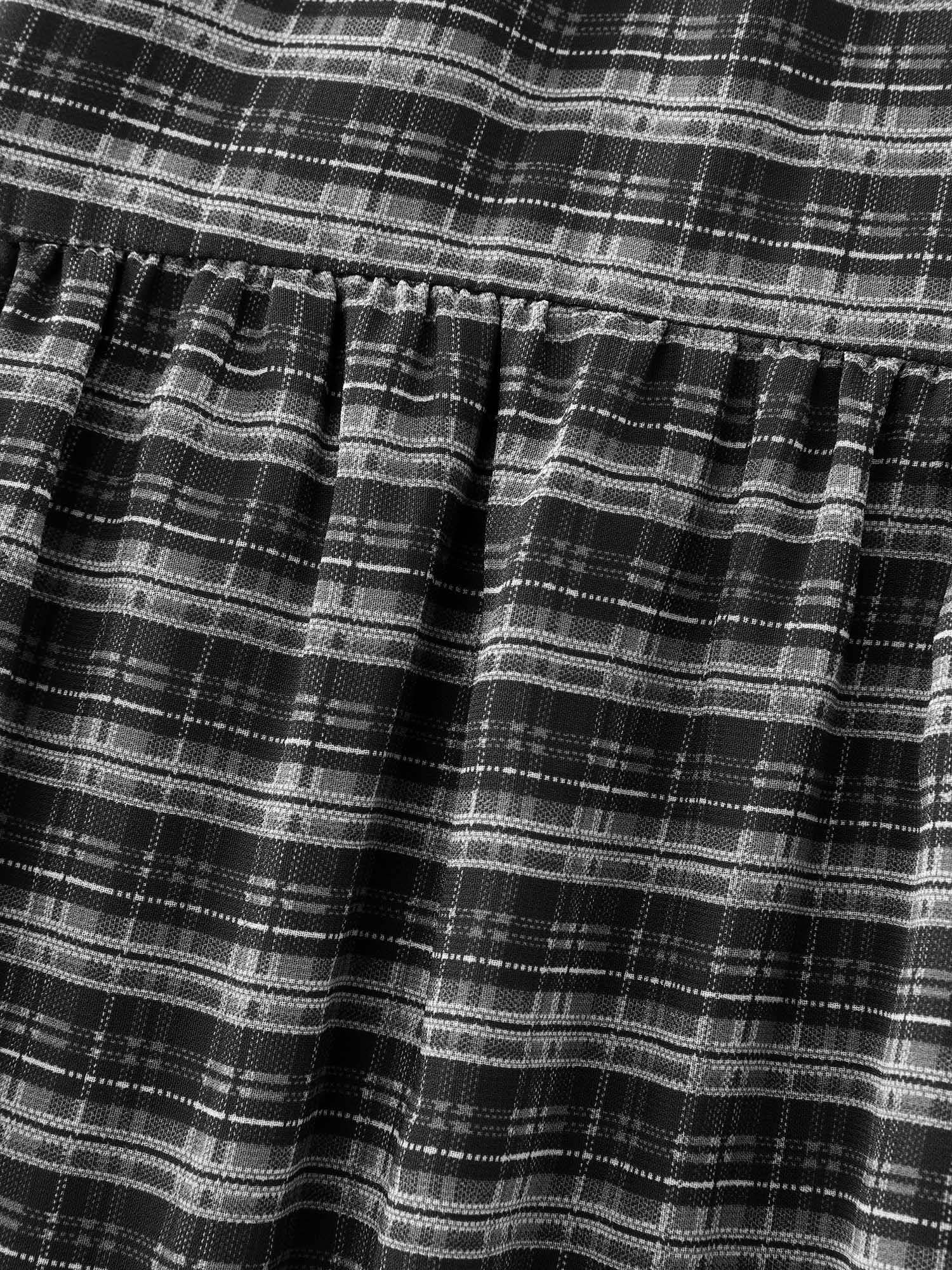 Checkered High-Low Hem Maxi Skirt - Image 7
