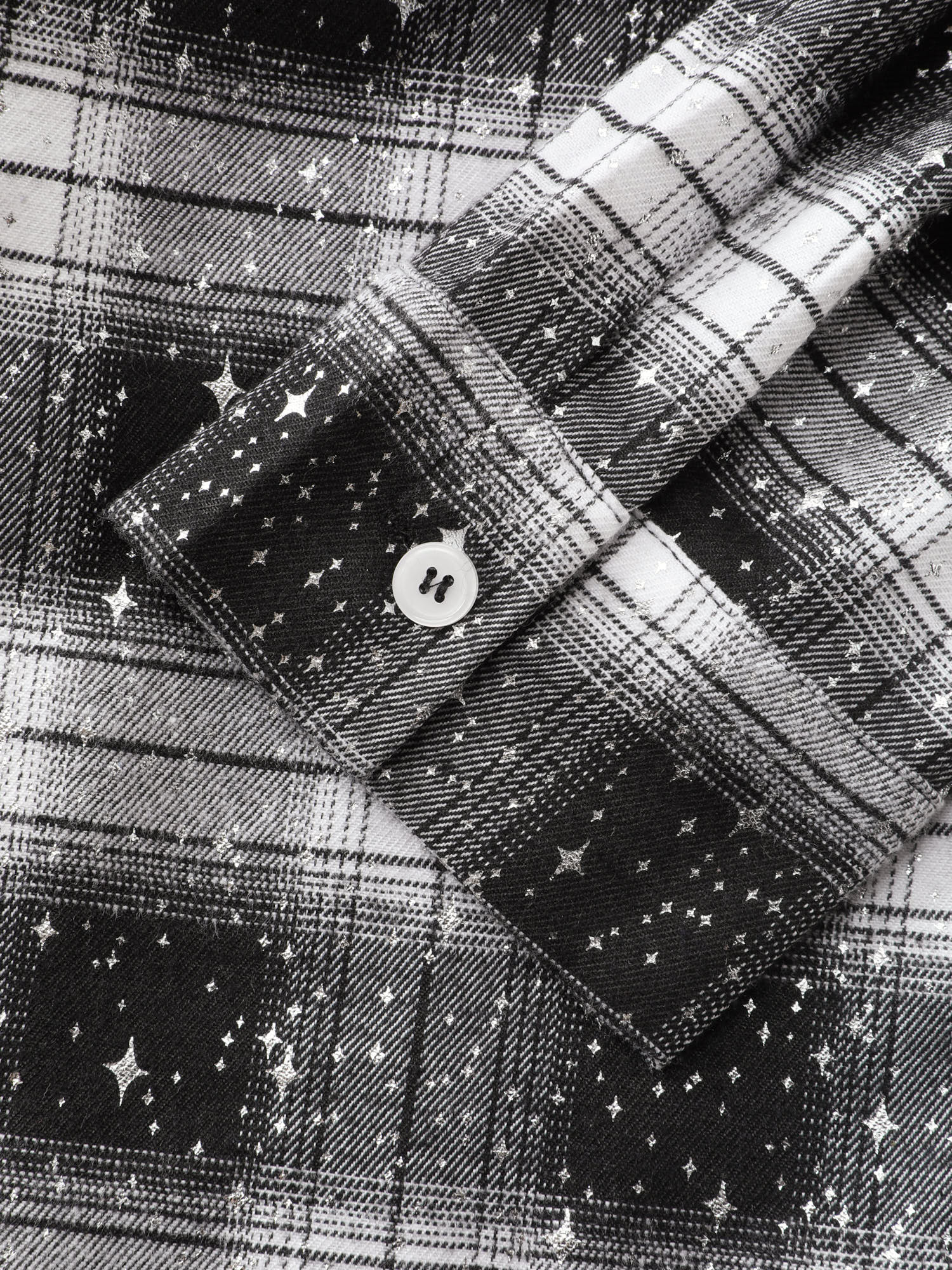Checkered Hot Stamped Waist-Tie Blouse - Image 6