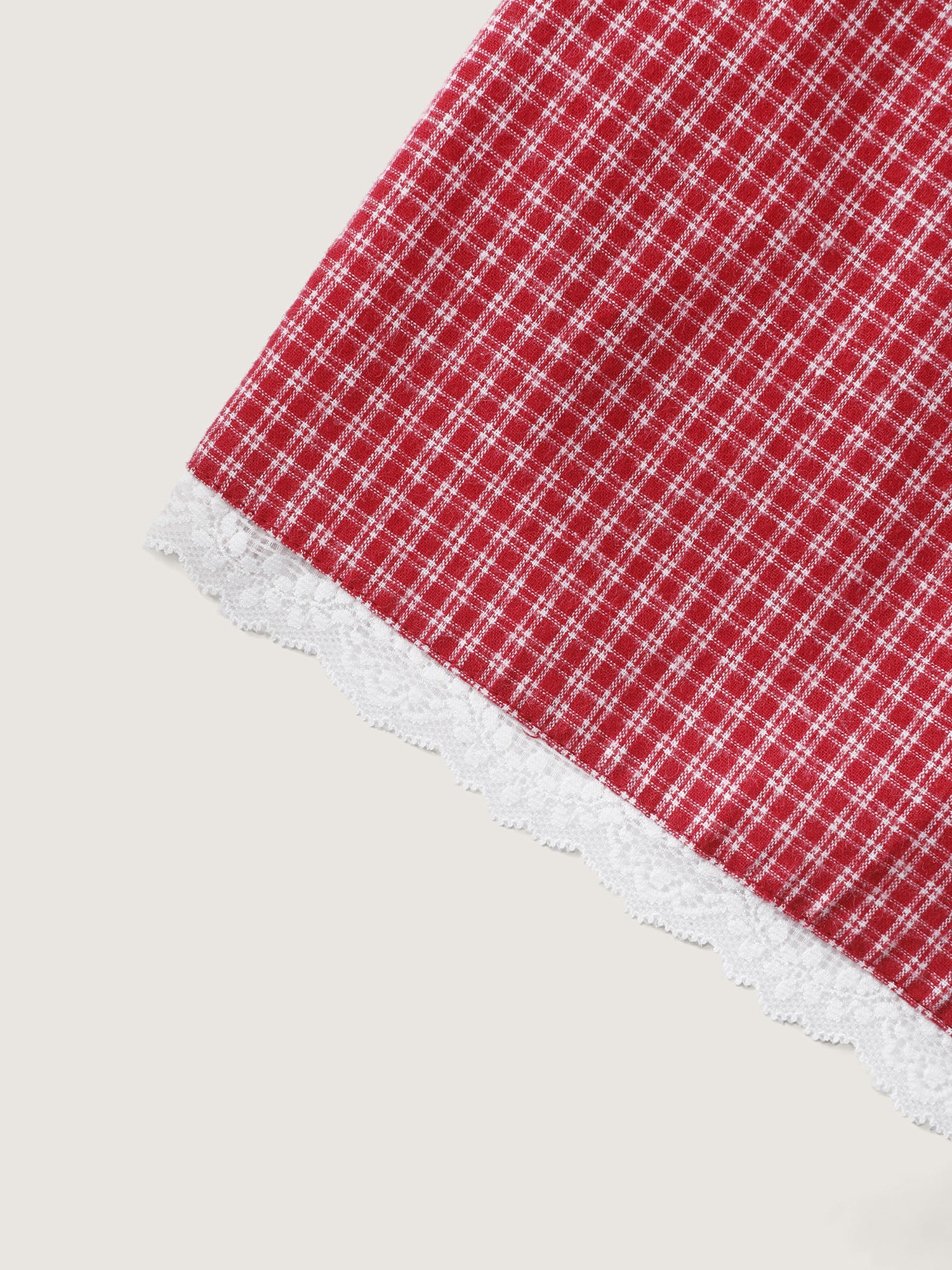 Checkered Lace Buckle Detail Lounge Bottoms - Image 7