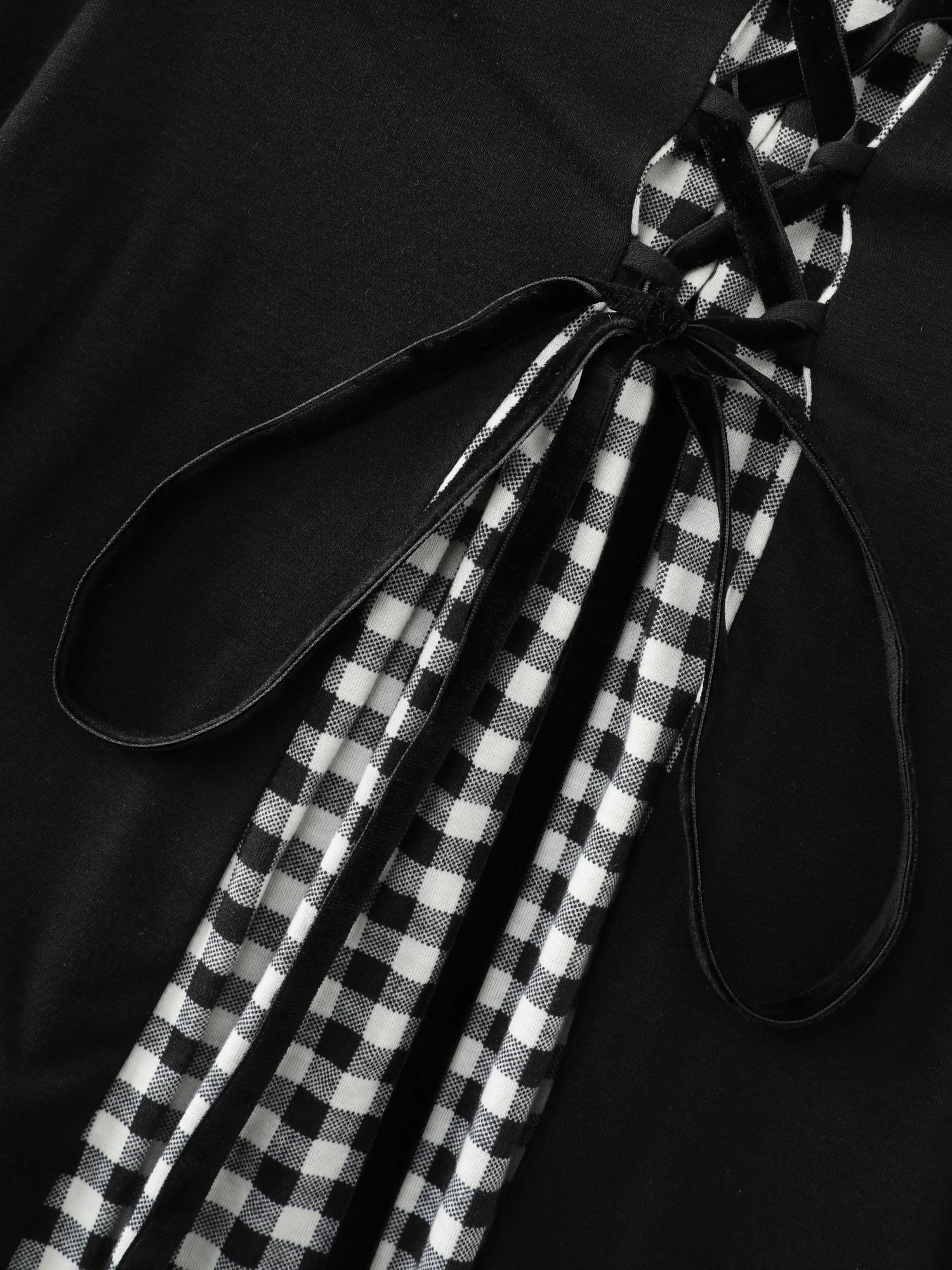 Checkered Layered Cross-Tie Maxi Dress - Image 5