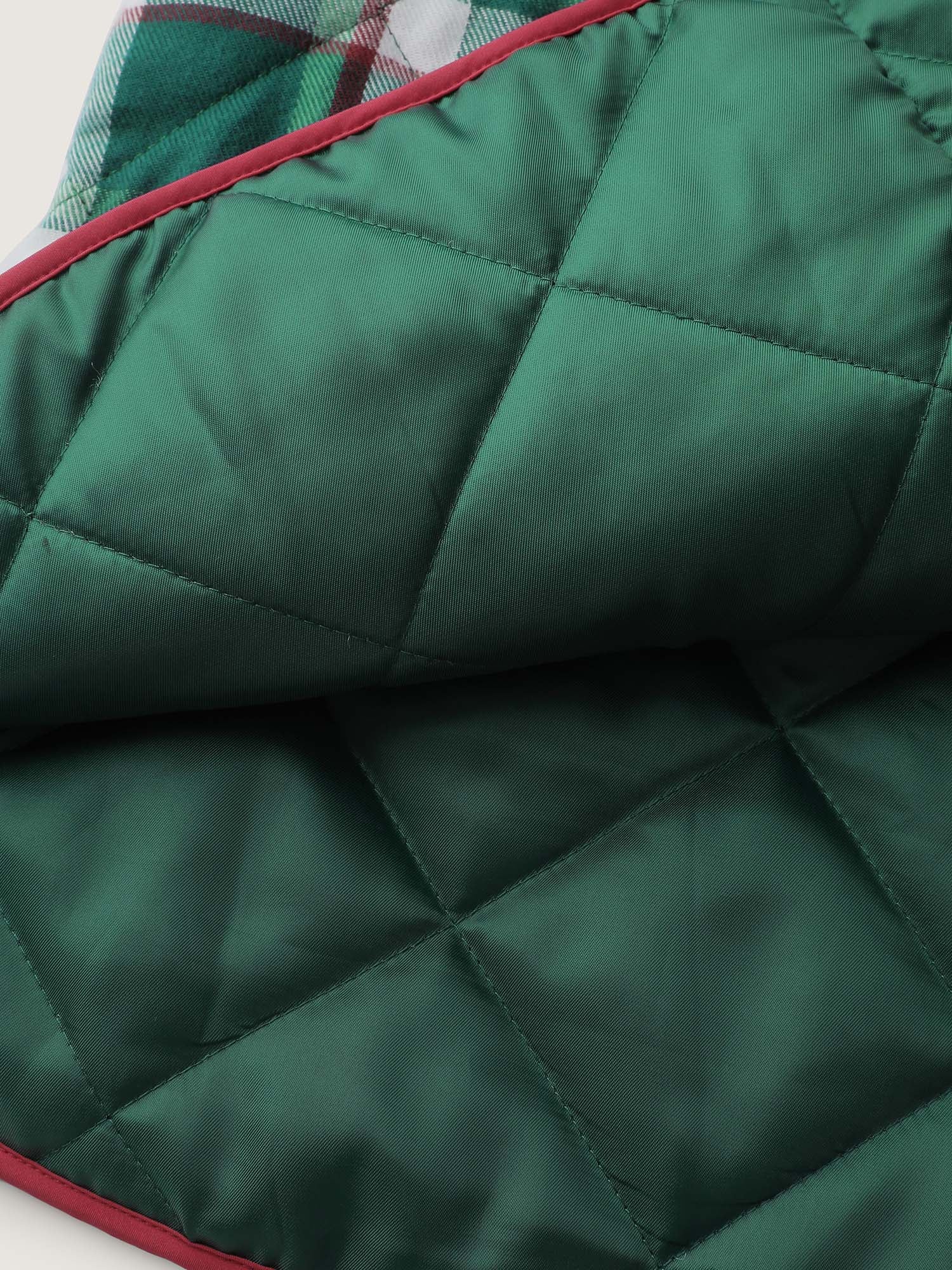 Checkered Pattern Button Quilted Jacket - Image 8