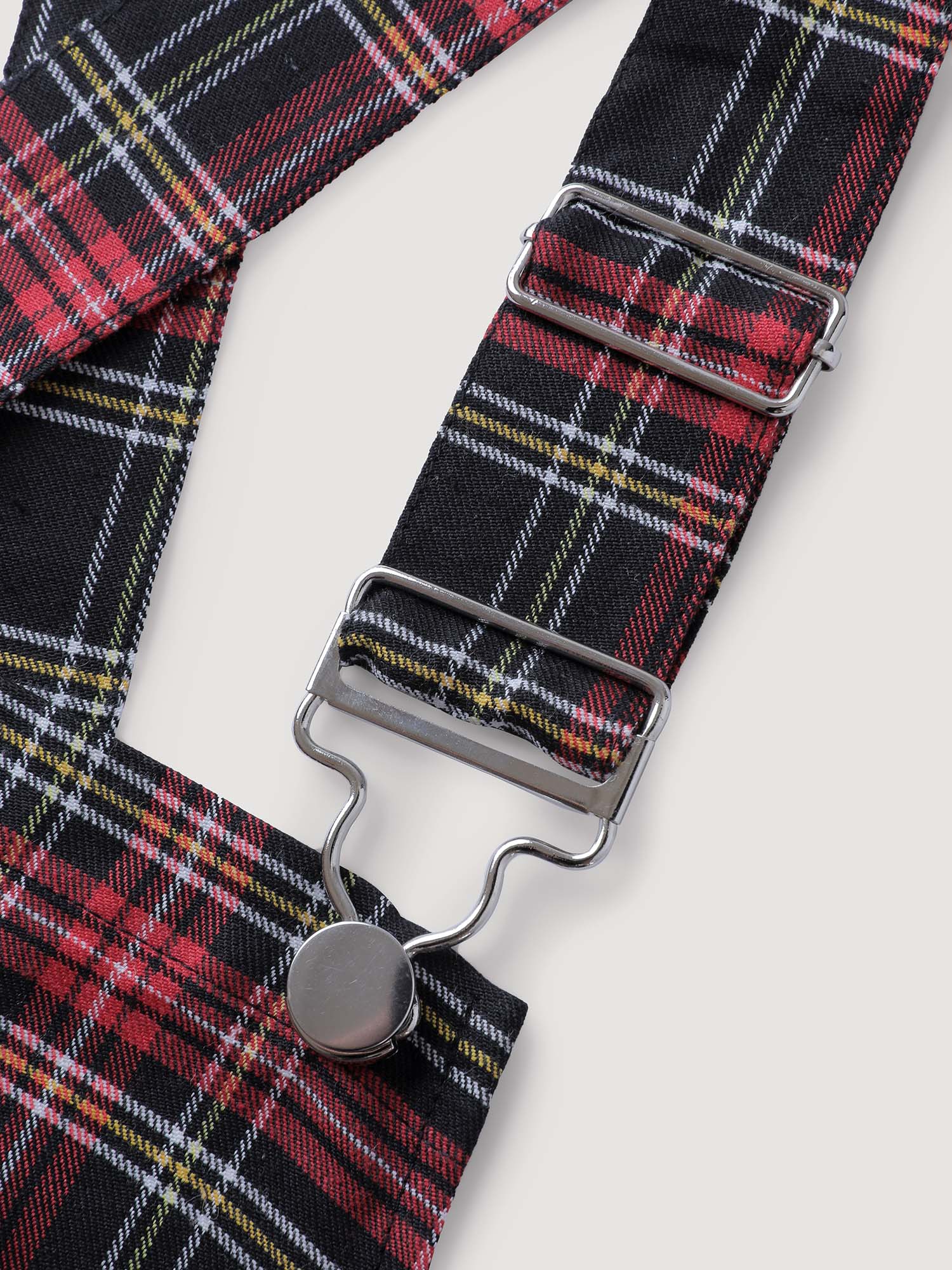 Checkered Pattern Overall Pockets Midi Dress - Image 5