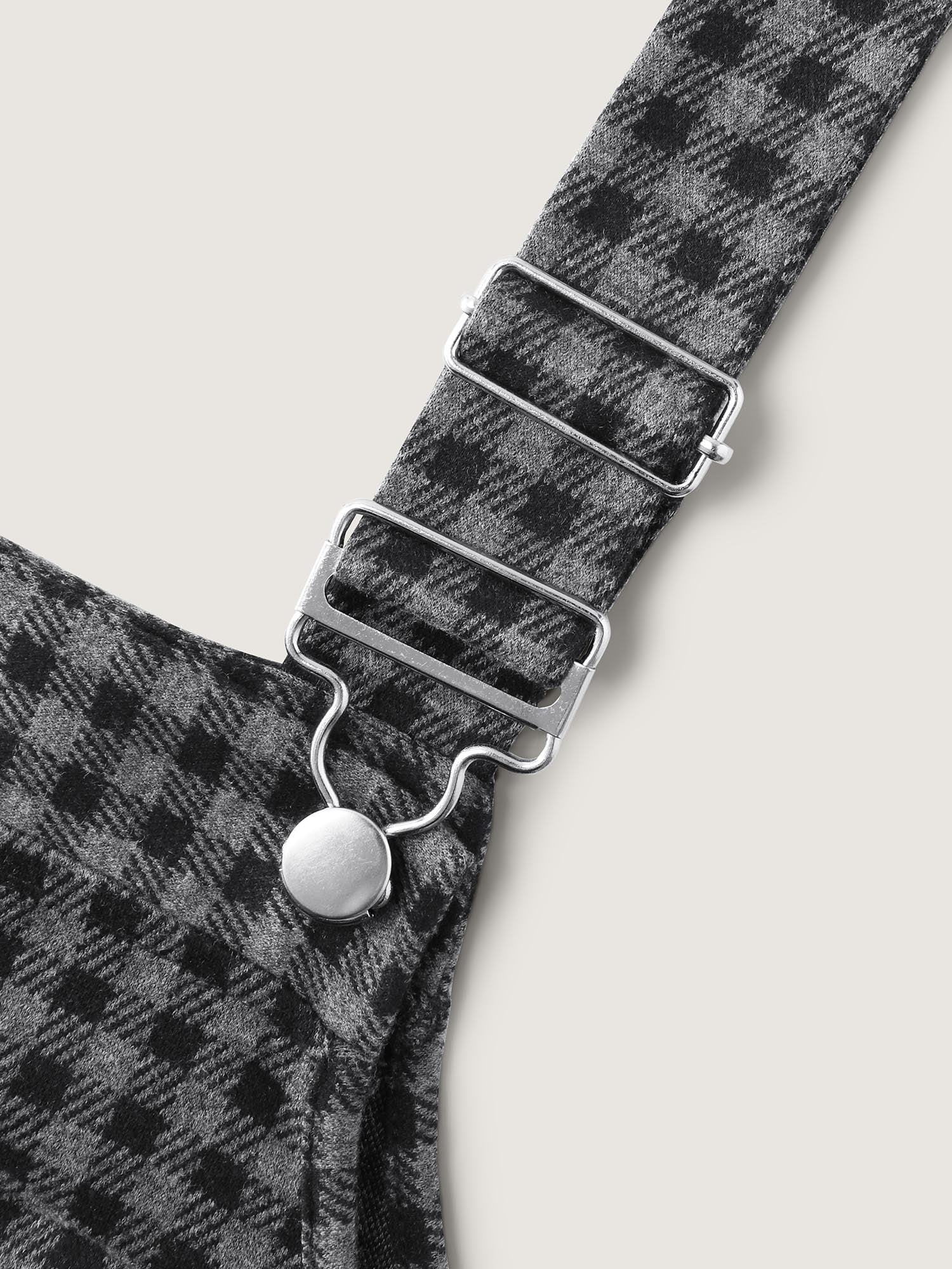 Checkered Pattern Pleated Jumpsuit - Image 6