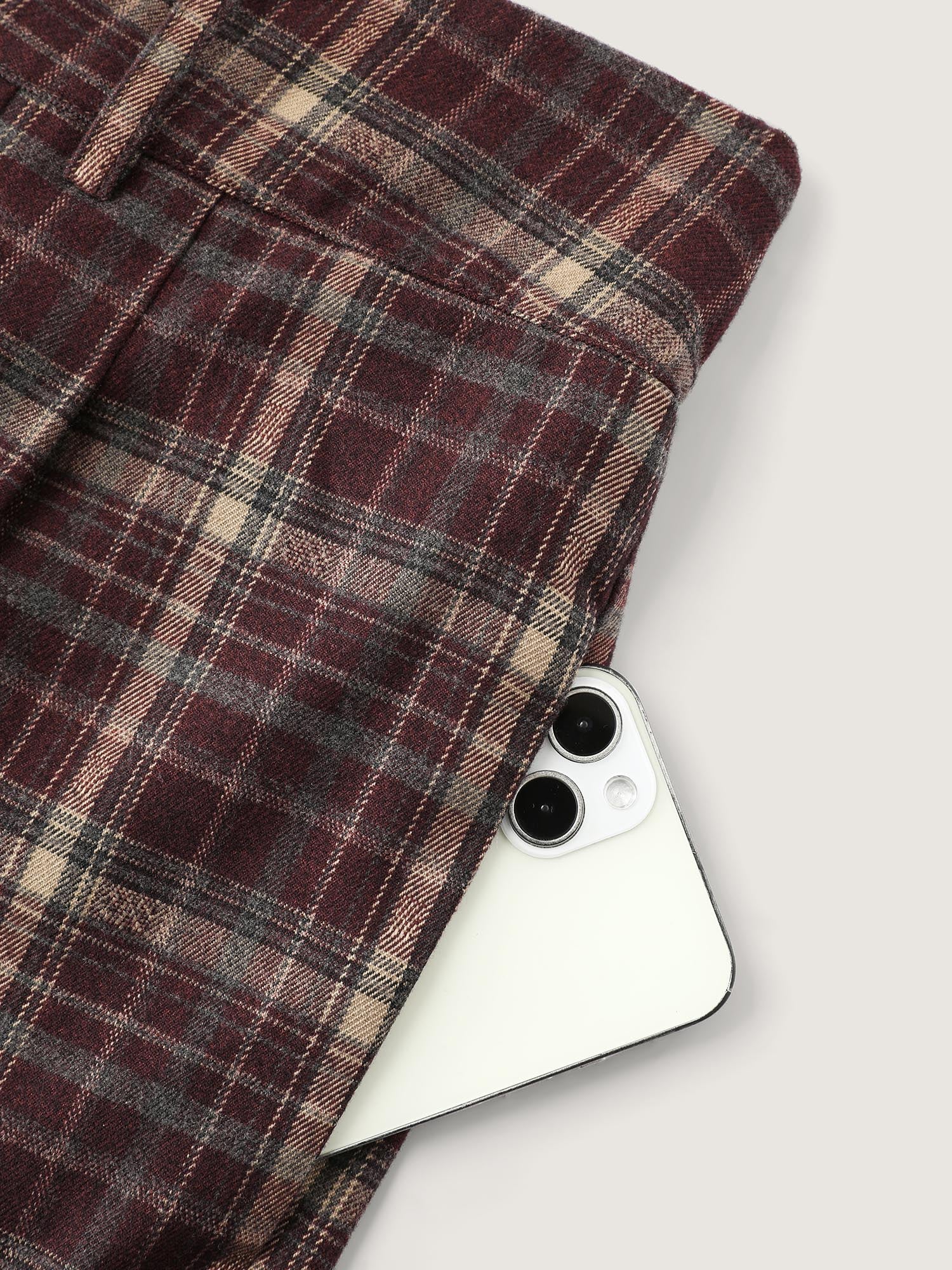 Checkered Pattern Pockets Pants - Image 7