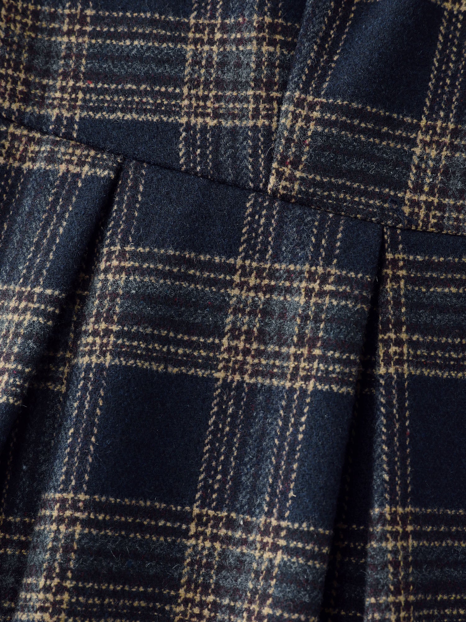 Checkered Pleated Pocket Midi Dress - Image 6