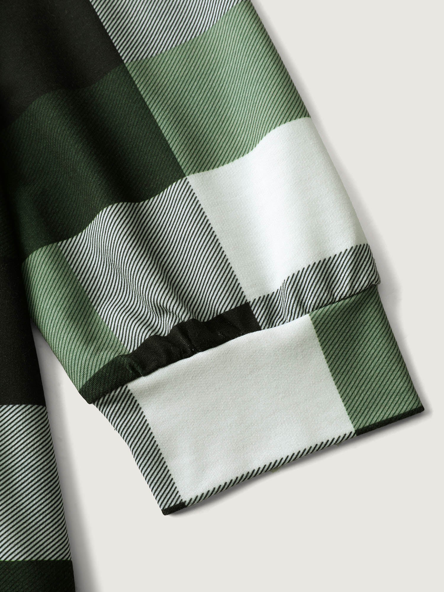 Checkered Print Button Hoodie - Image 7