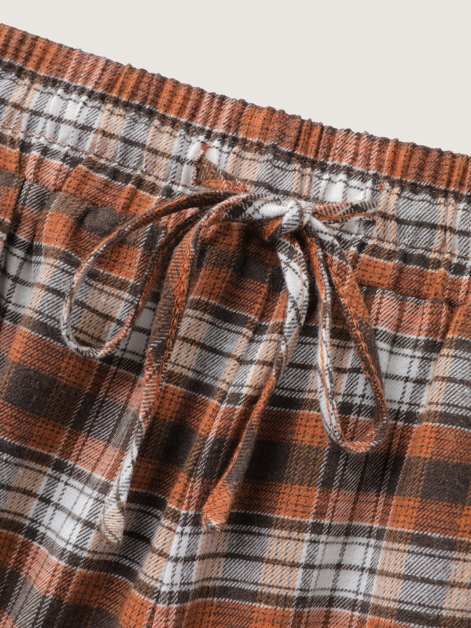 Checkered Print Drawstring Wide-Leg Lounge Pants - Image 6