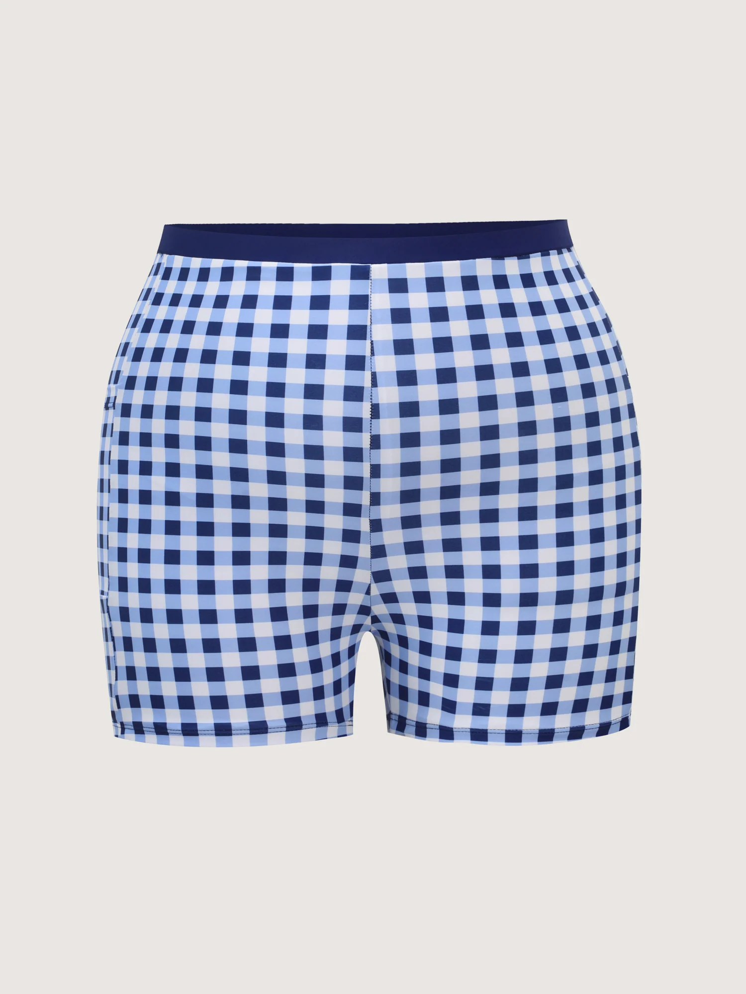 Checkered Print Fit And Flare Swim Dress - Image 7