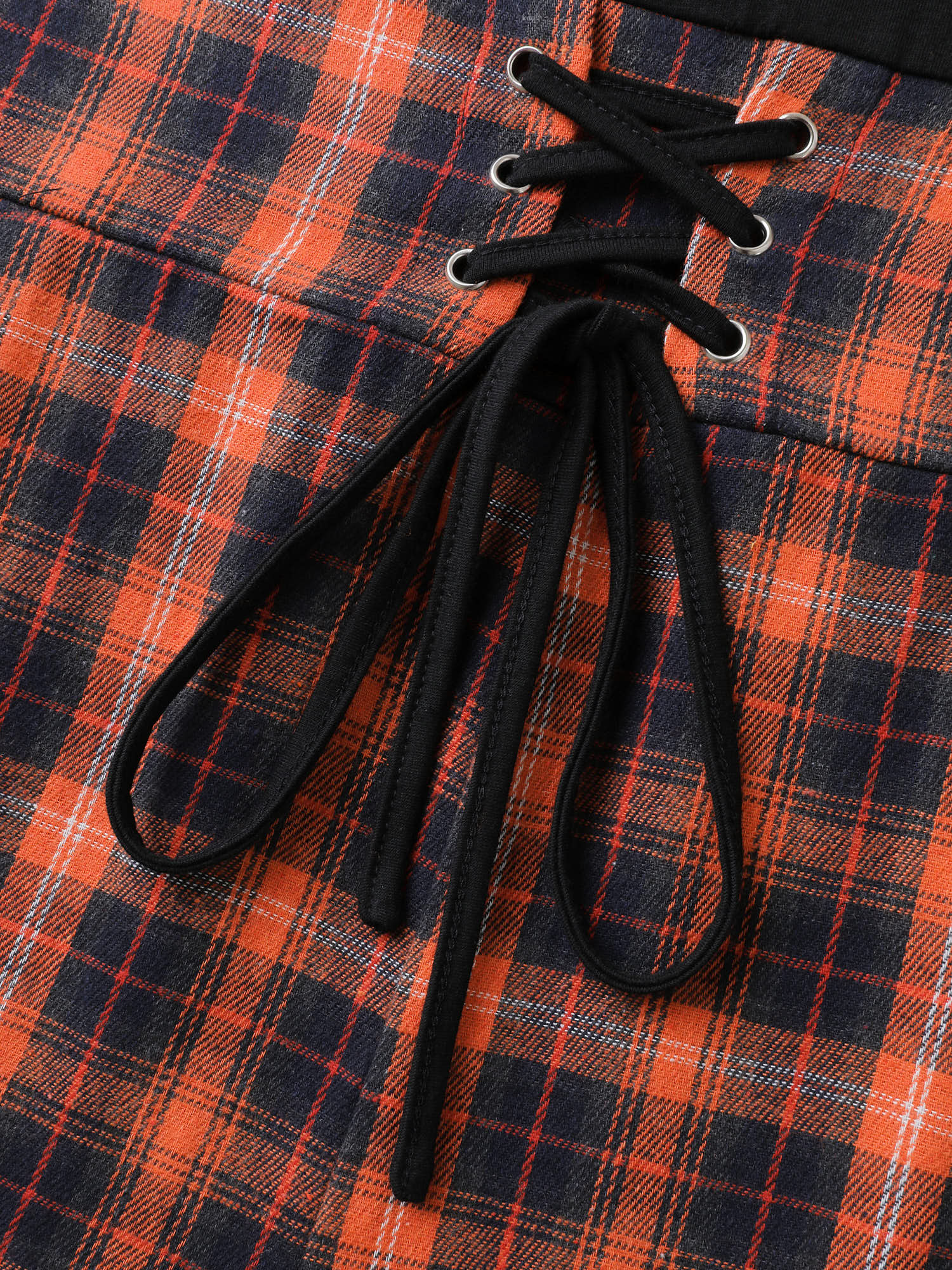 Checkered Print Pockets Cross-Tie Jumpsuit - Image 5