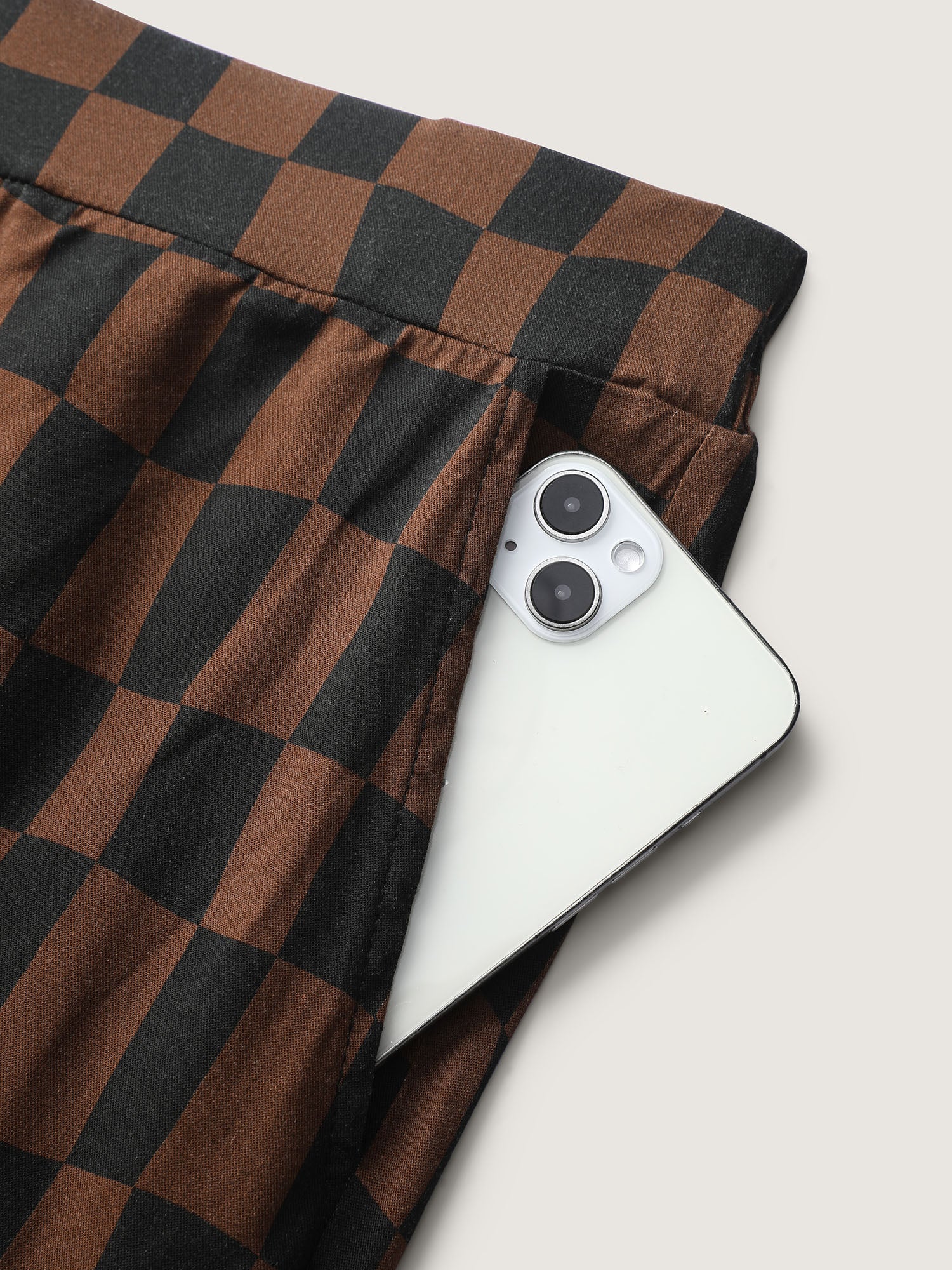 Checkered Print Wide-Leg Pants - Image 6