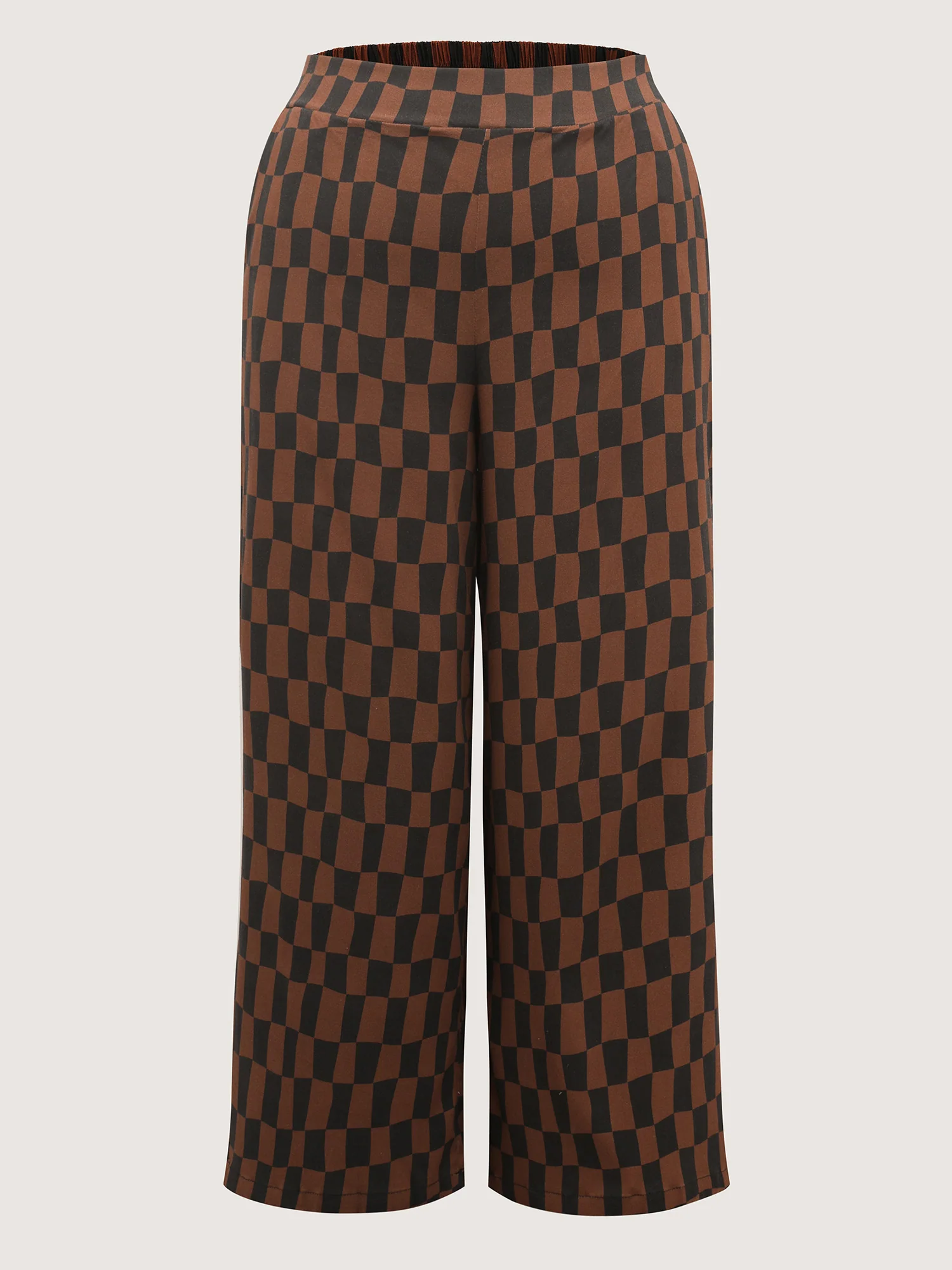 Checkered Print Wide-Leg Pants - Image 8