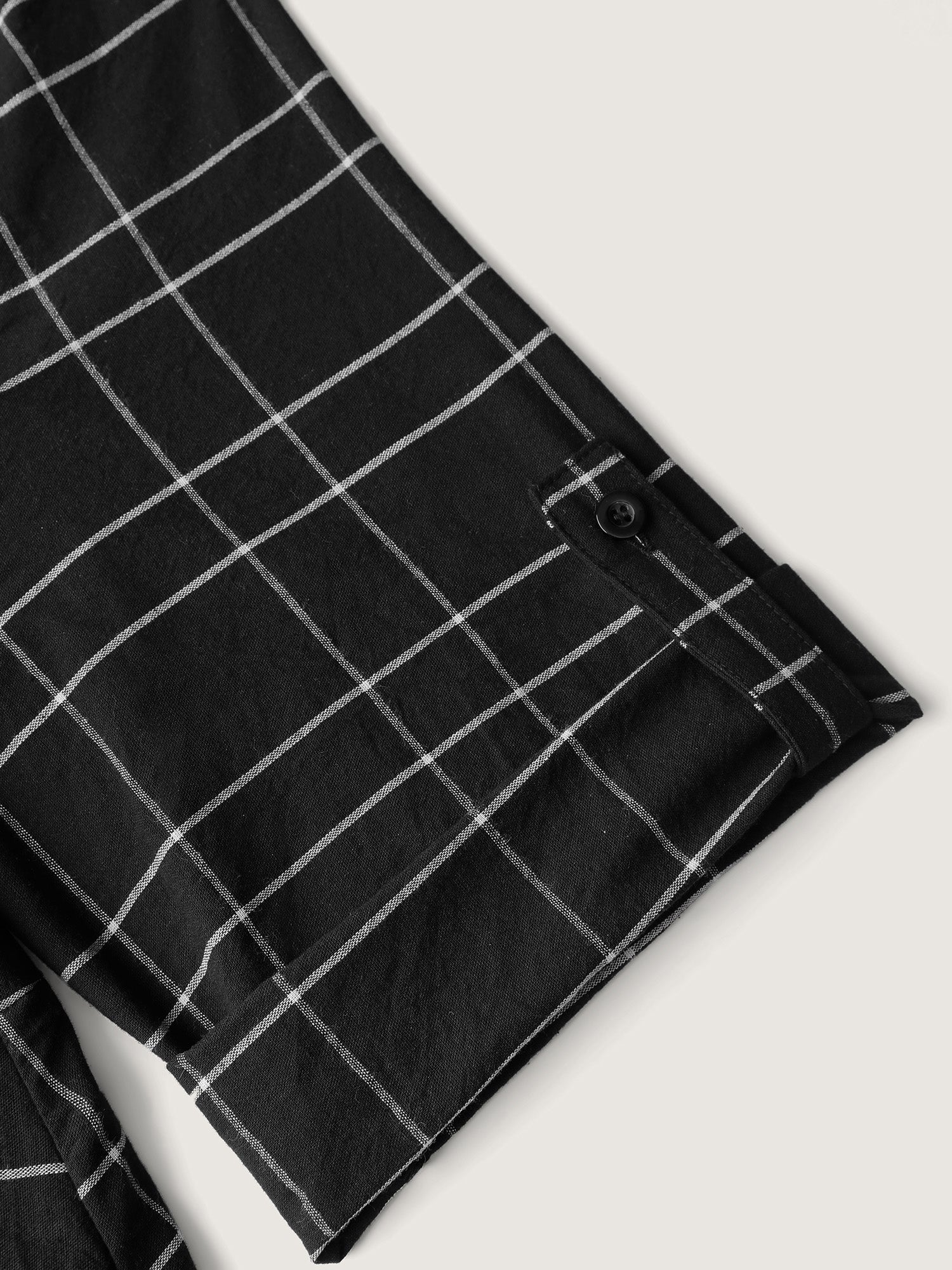 Checkered Print Wrap Pockets Midi Dress - Image 7
