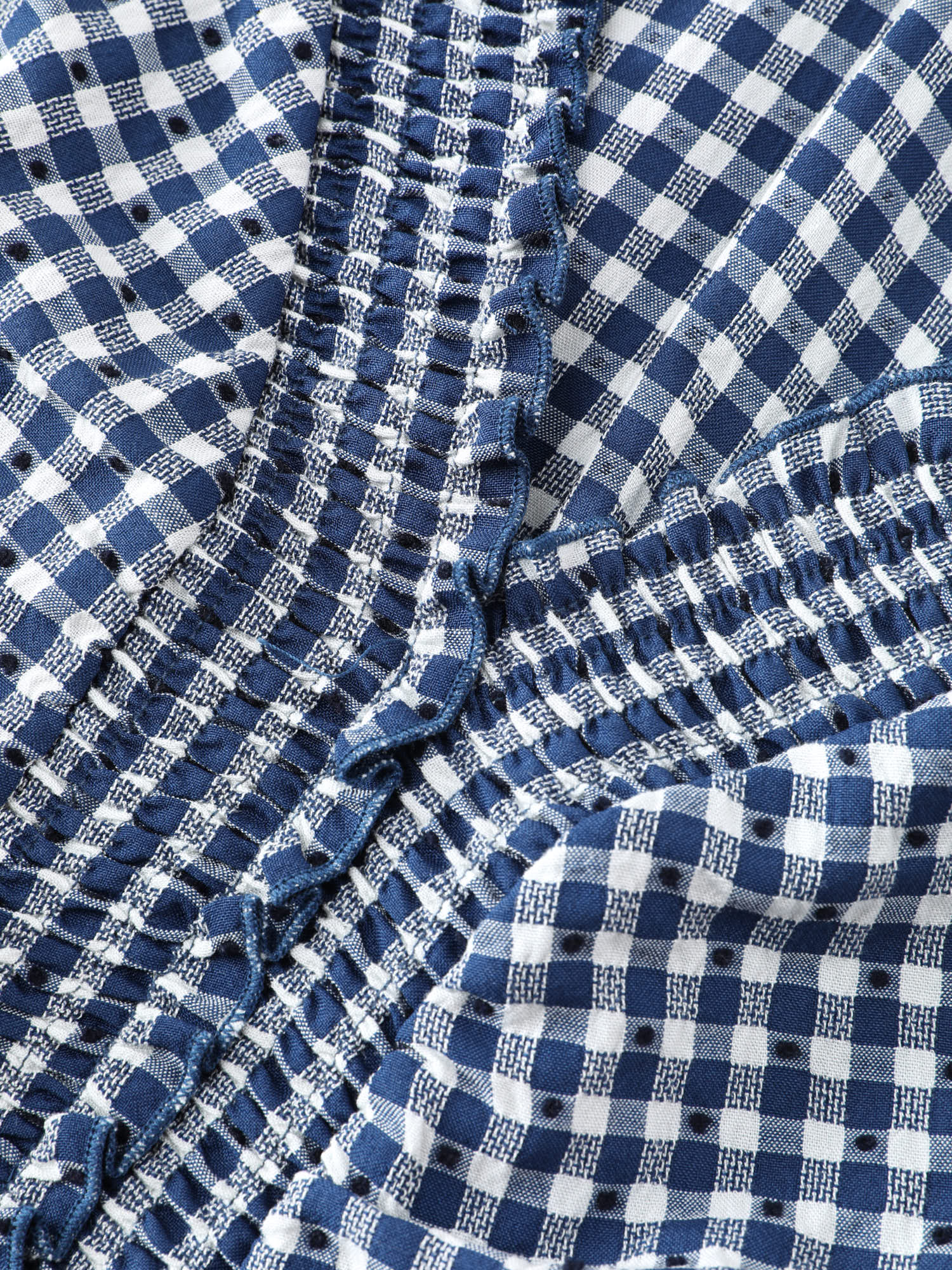 Checkered Shirred Pockets Tiered Maxi Dress - Image 5