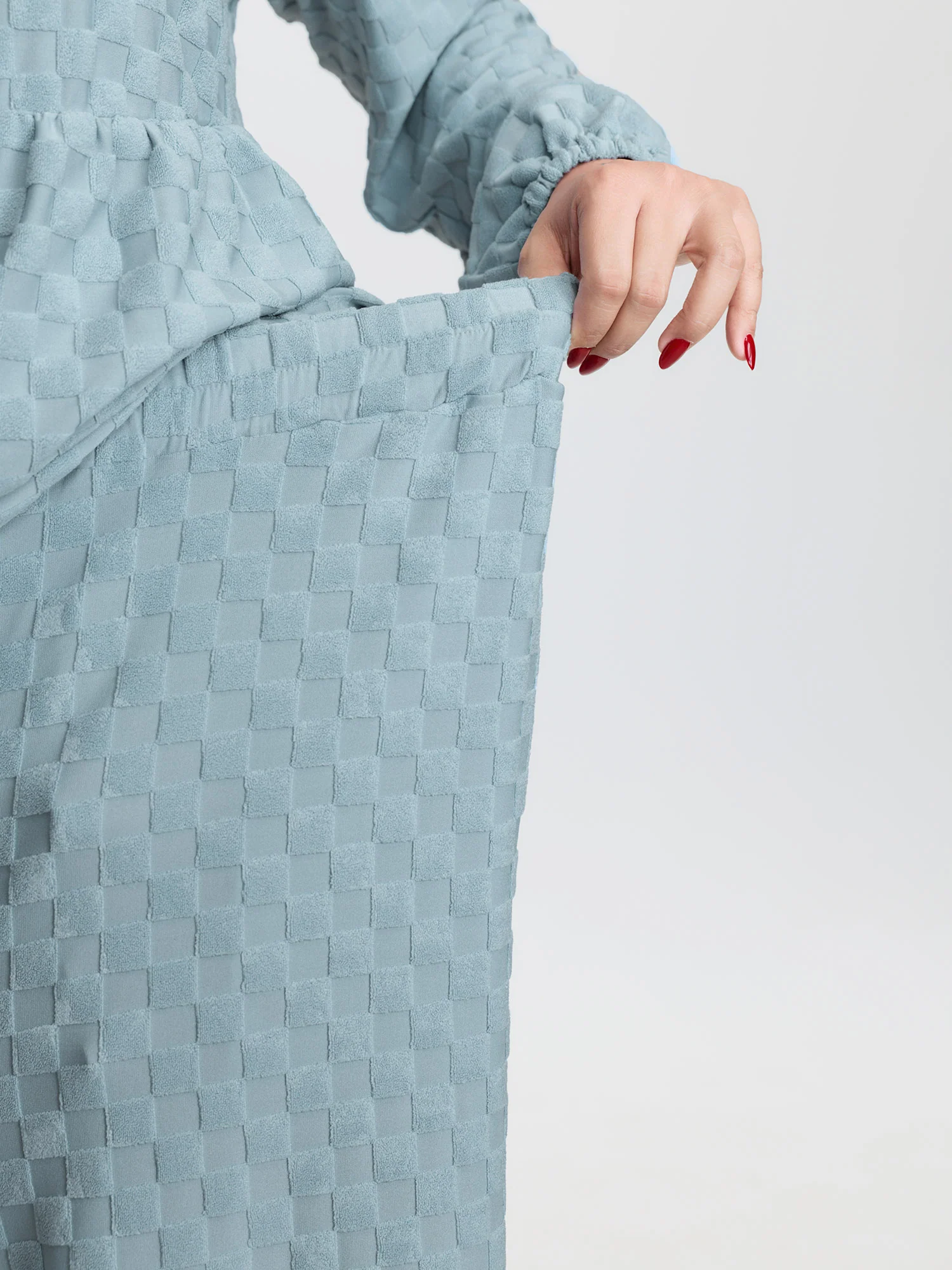 Checkered Textured Co-ord Lounge Set - Image 7