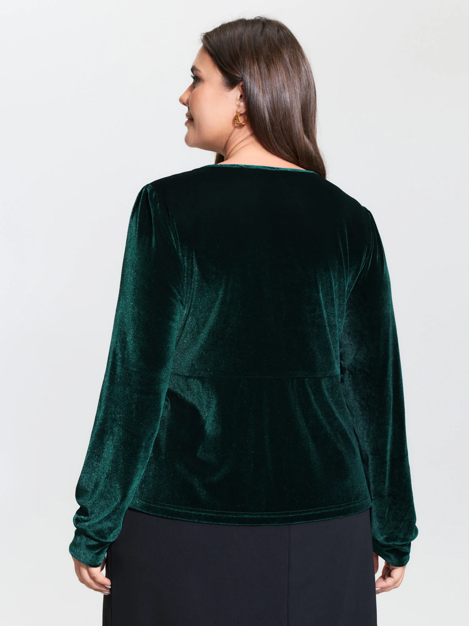 Cheerful Velvet Wrap Tie Blouse - Image 4