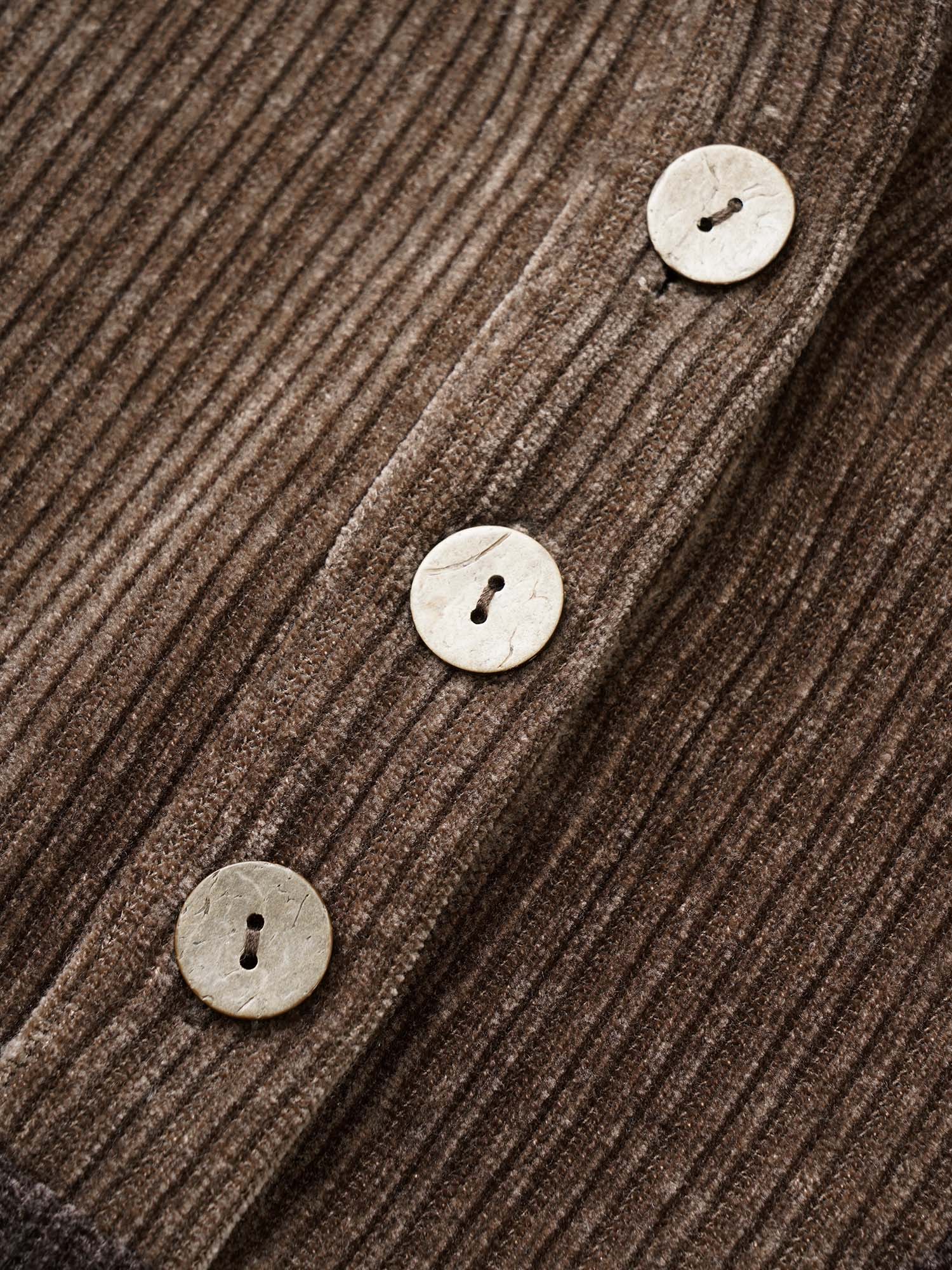 Chenille Plisse Patchwork Button Detail Sweatshirt - Image 5