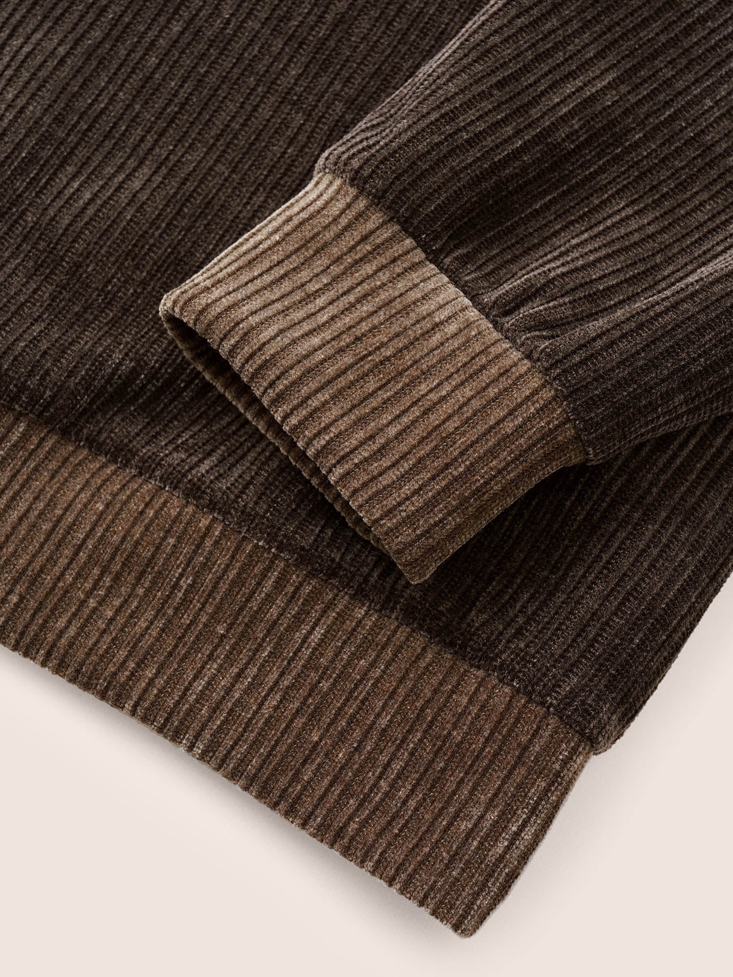 Chenille Plisse Patchwork Button Detail Sweatshirt - Image 6