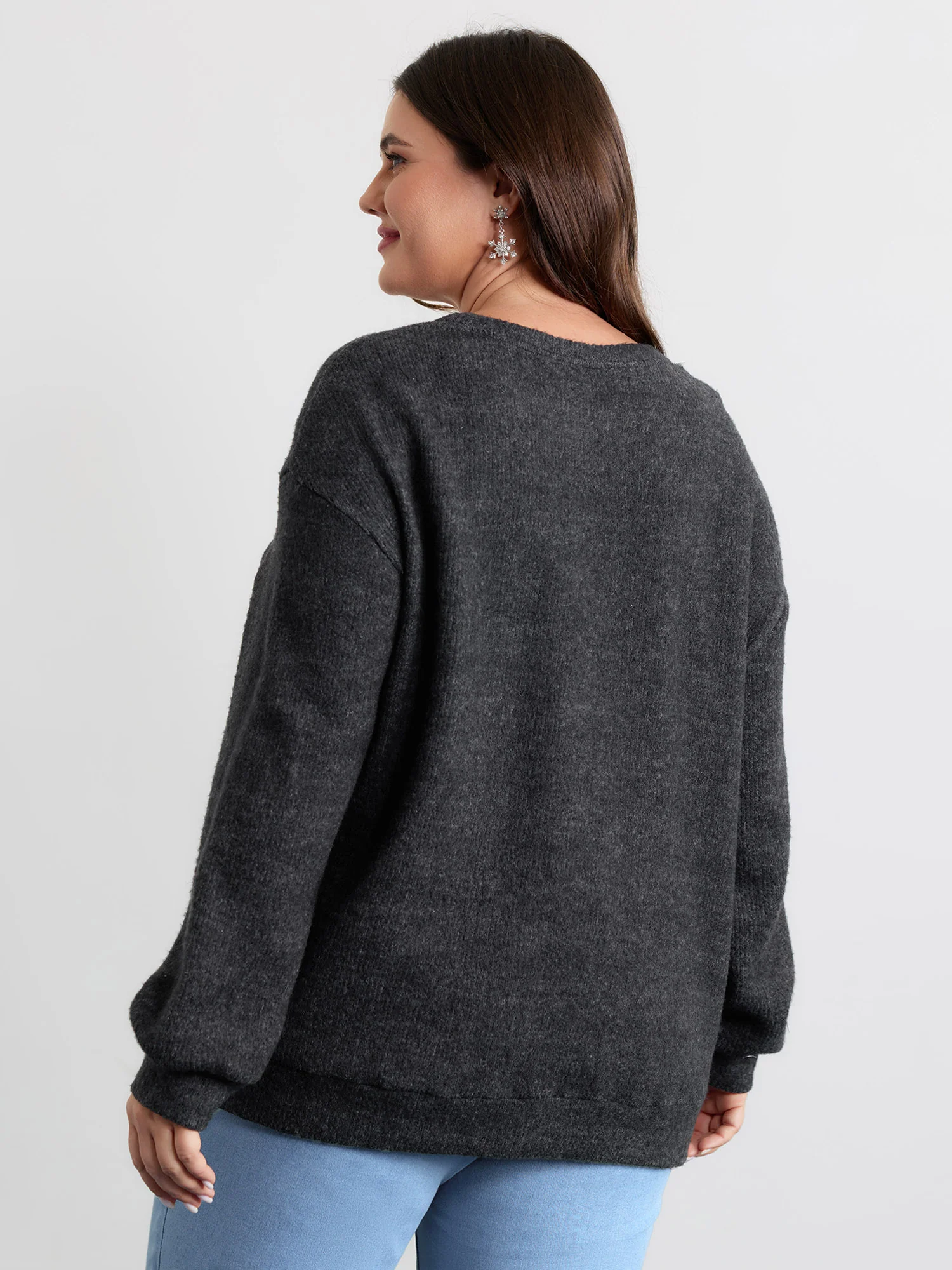 Cherry Cord Embroidery Textured Sweatshirt - Image 4
