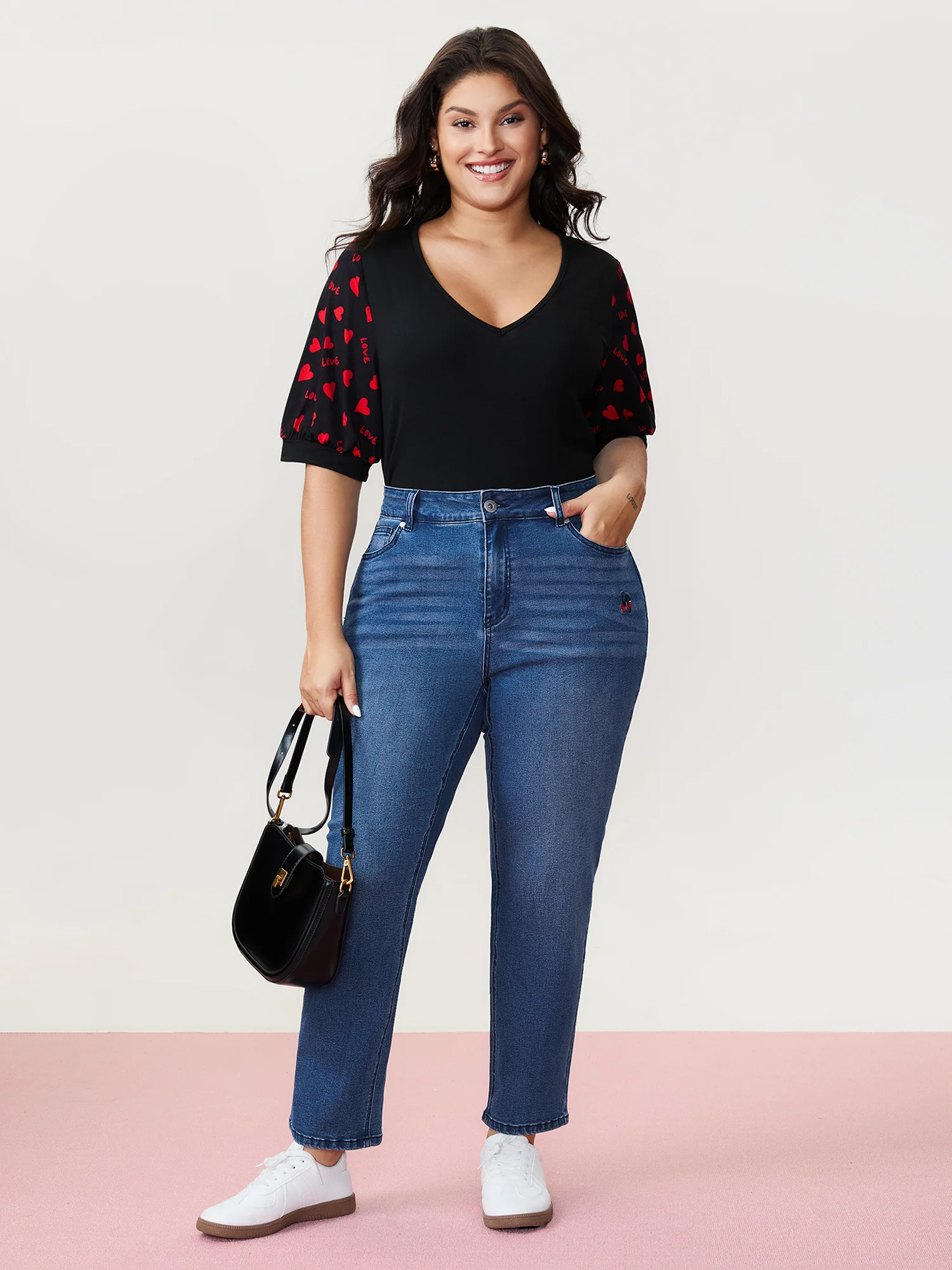 High-Rise Embroidered Straight-Leg Jeans - Image 2