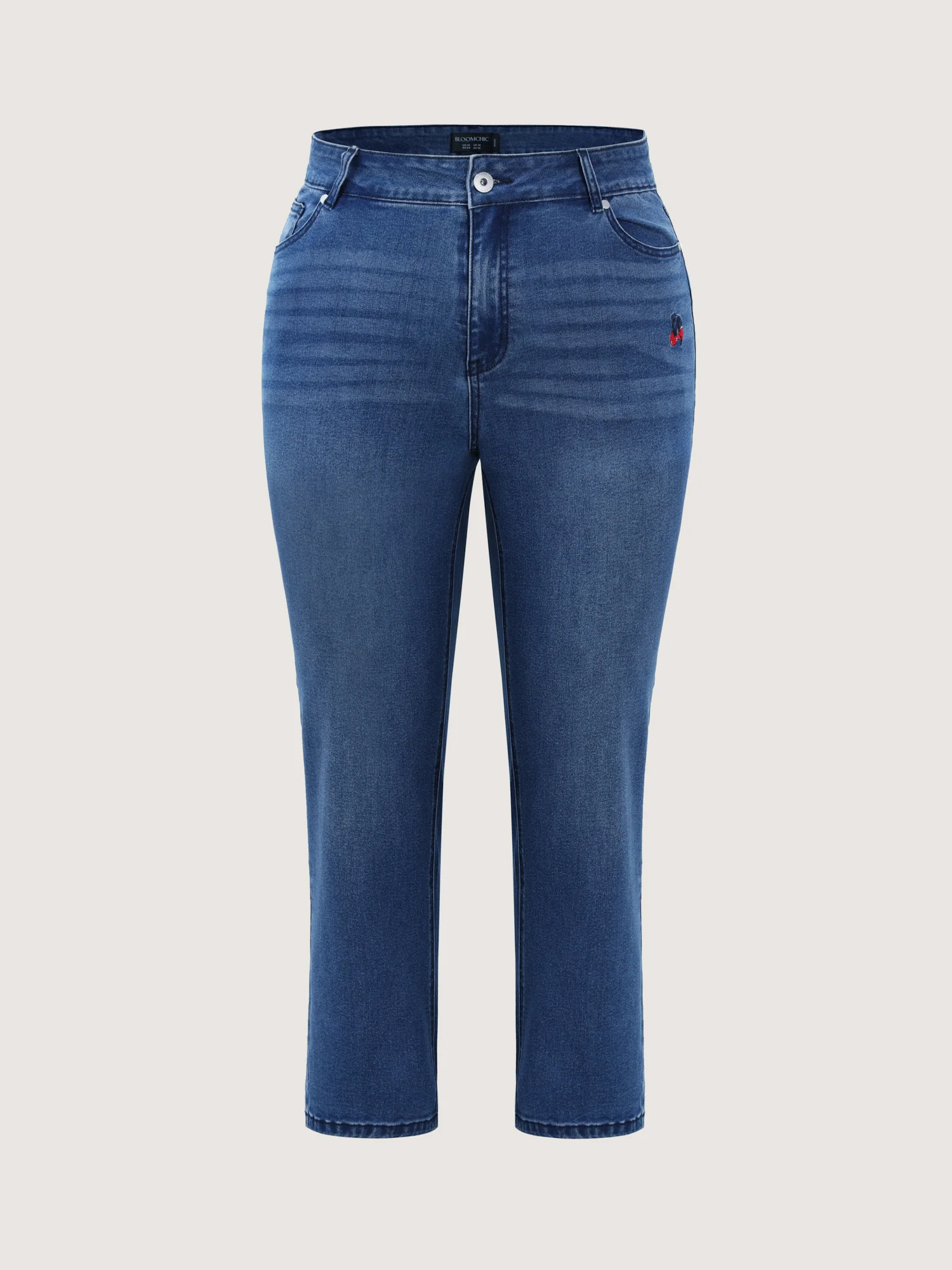 High-Rise Embroidered Straight-Leg Jeans - Image 7