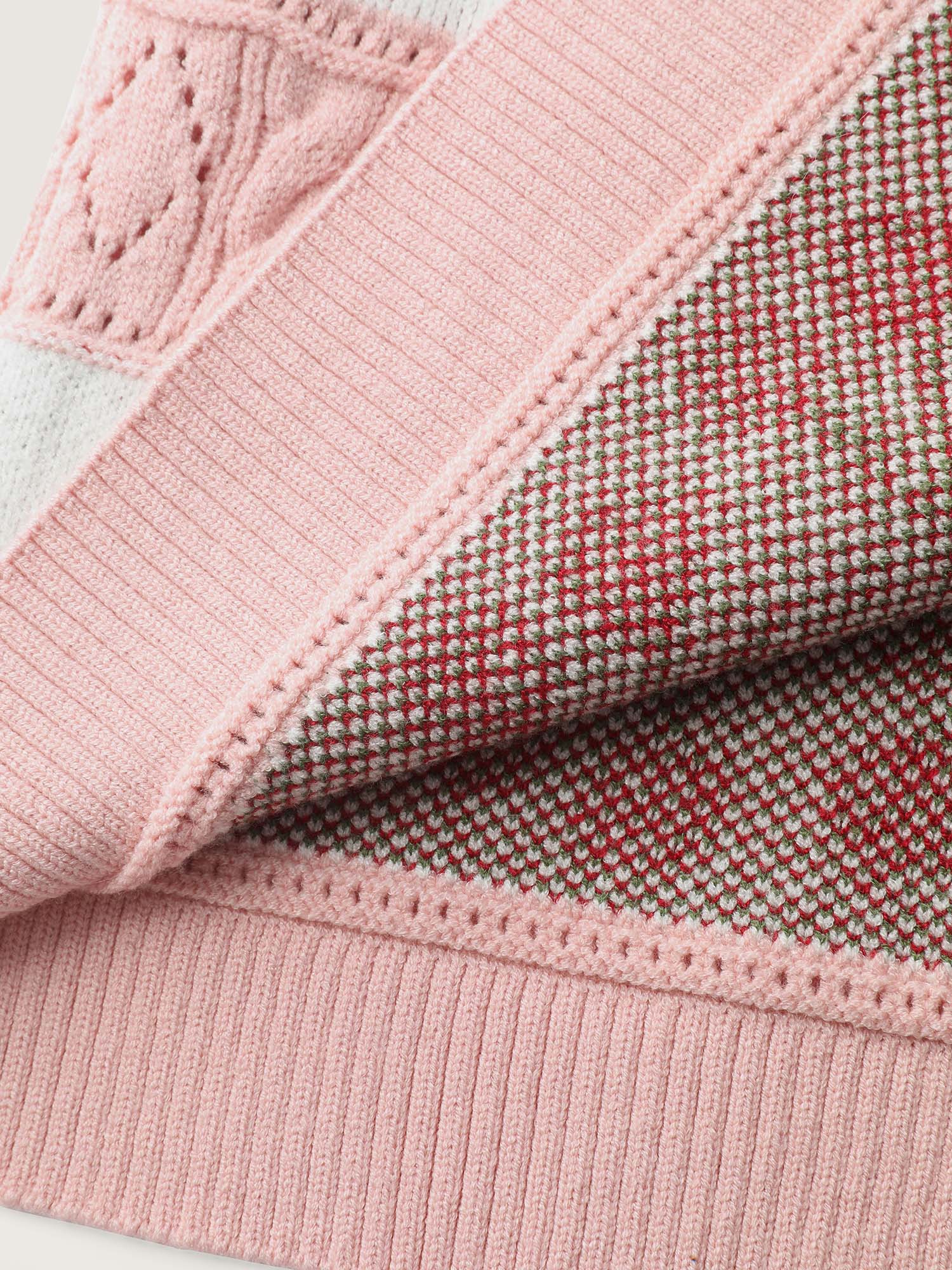 Cherry Jacquard Print Button Knit Cardigan - Image 7