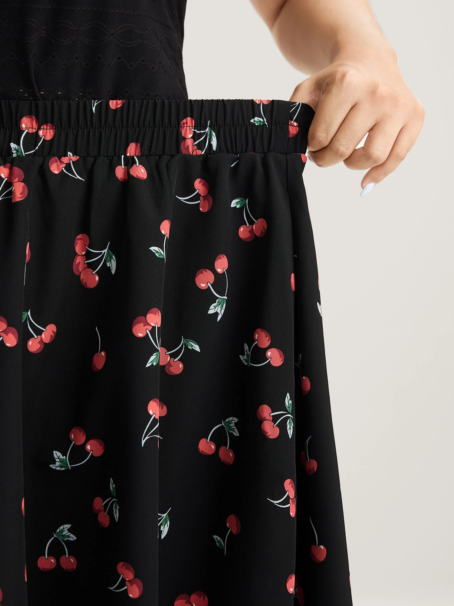 Cherry-licious Pleated Midi Skirt - Image 3