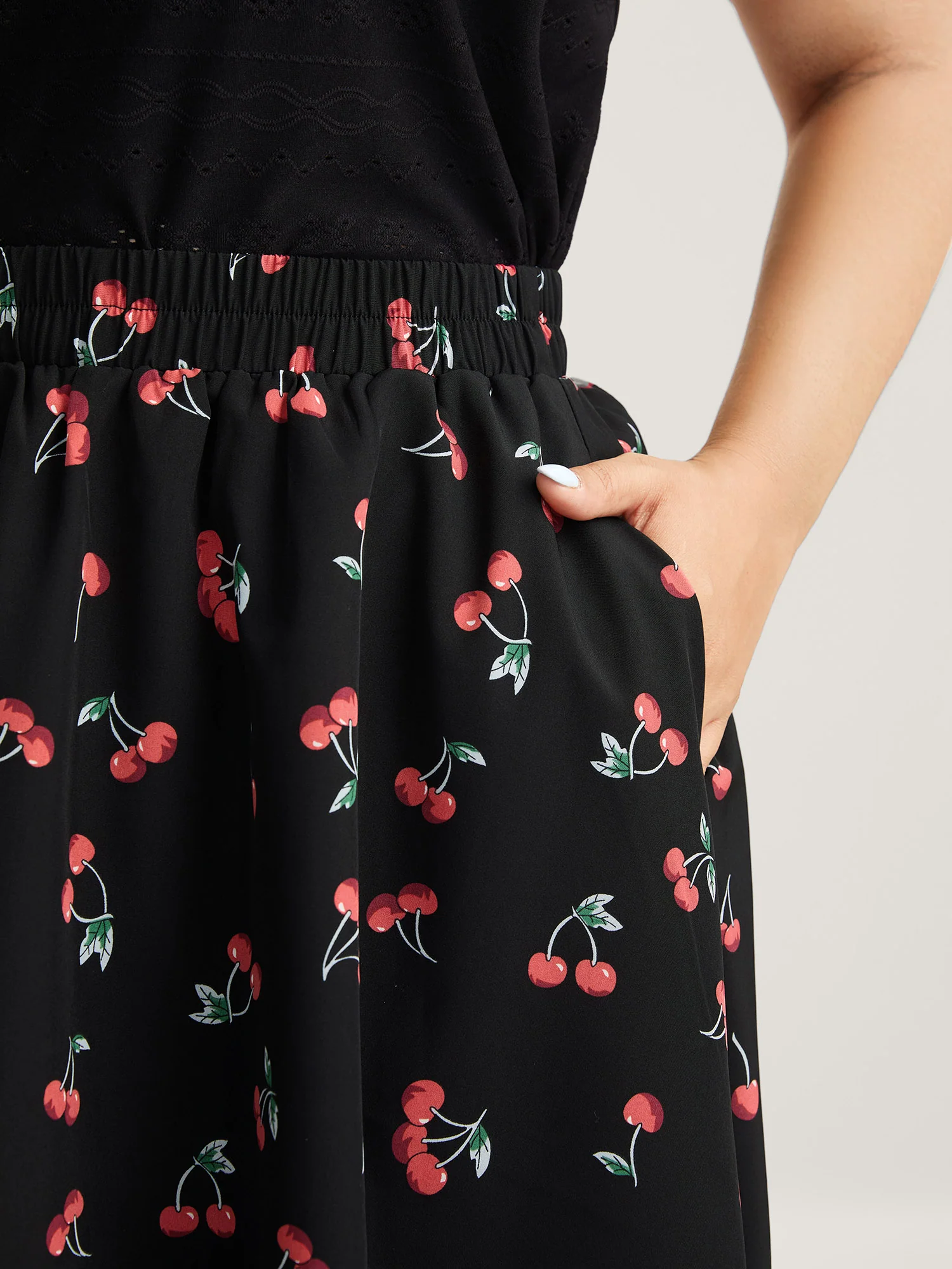 Cherry-licious Pleated Midi Skirt - Image 4