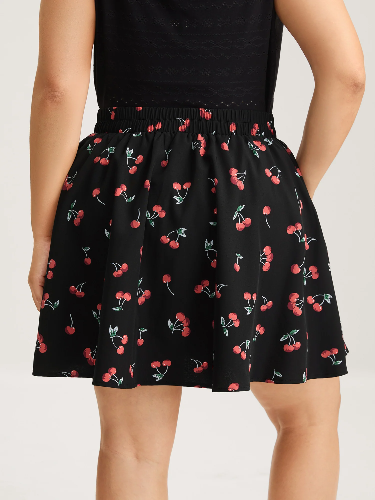 Cherry-licious Pleated Midi Skirt - Image 5