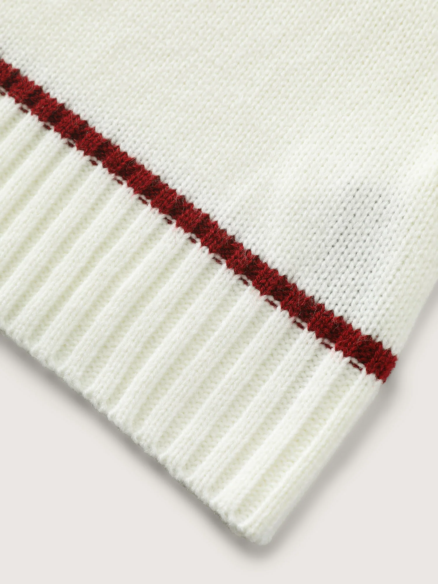 Cherry Pattern Jacquard Color Contrast Pullover - Image 6