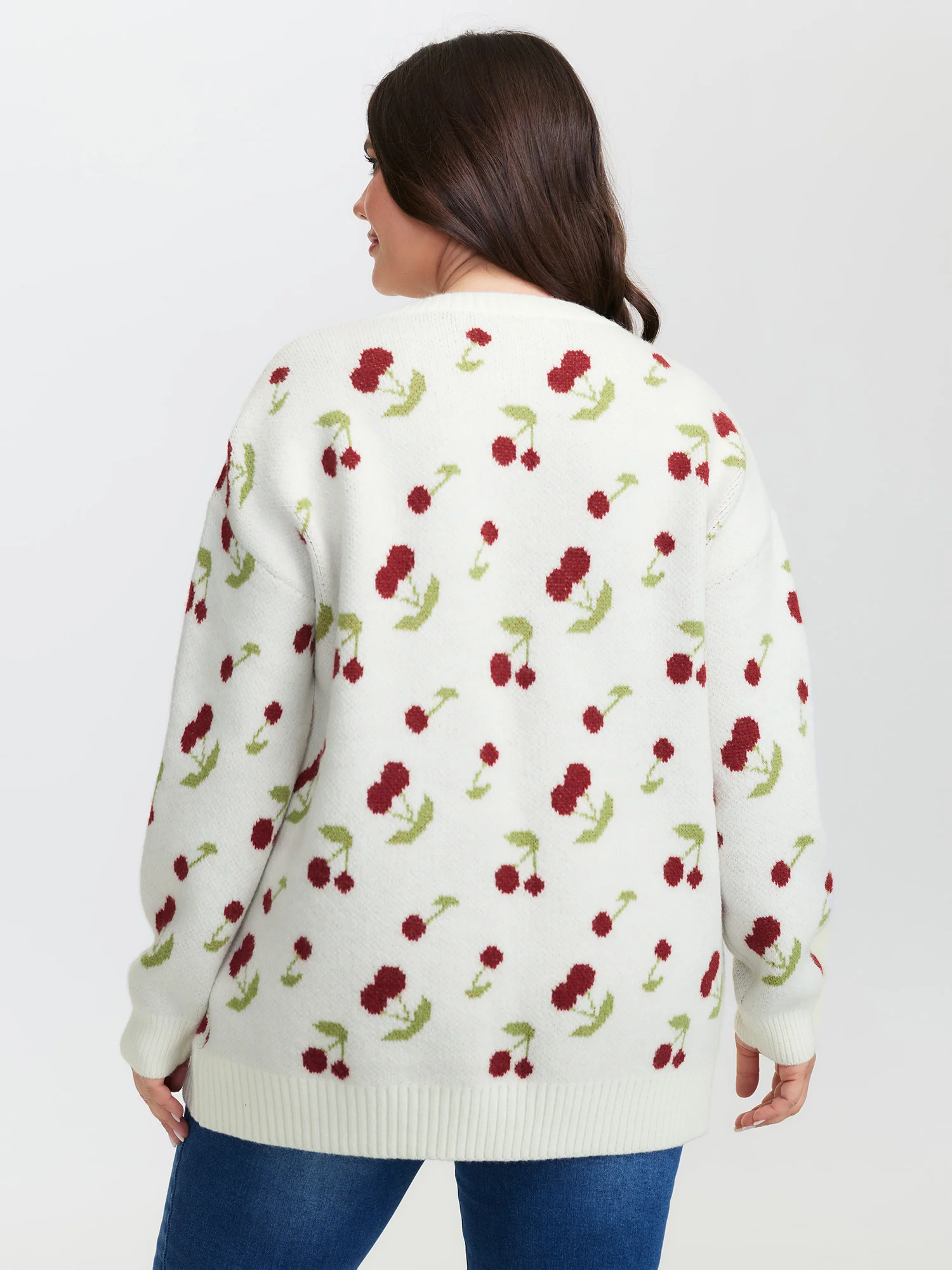 Cherry Pattern Jacquard Pullover - Image 4