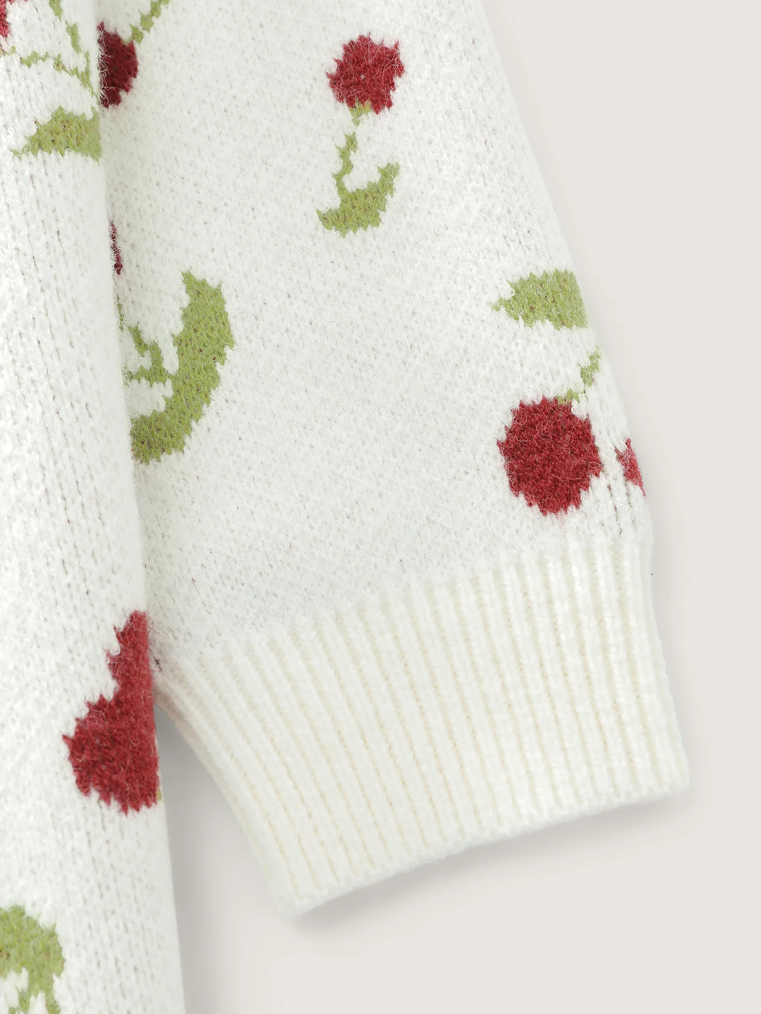 Cherry Pattern Jacquard Pullover - Image 5