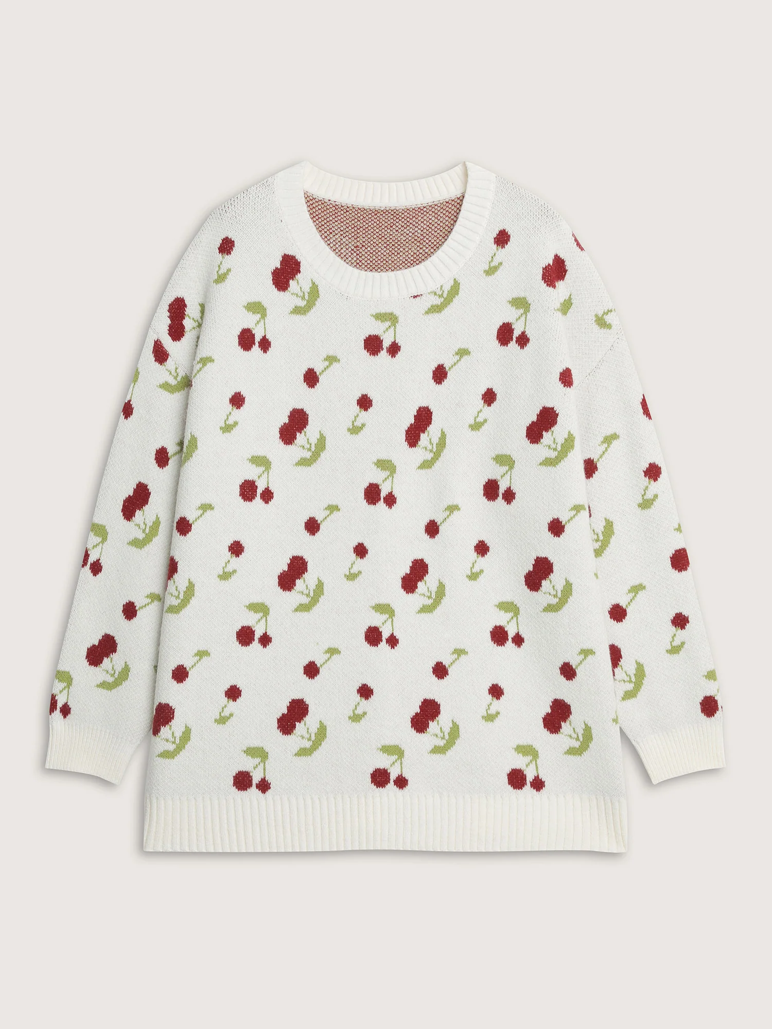 Cherry Pattern Jacquard Pullover - Image 7