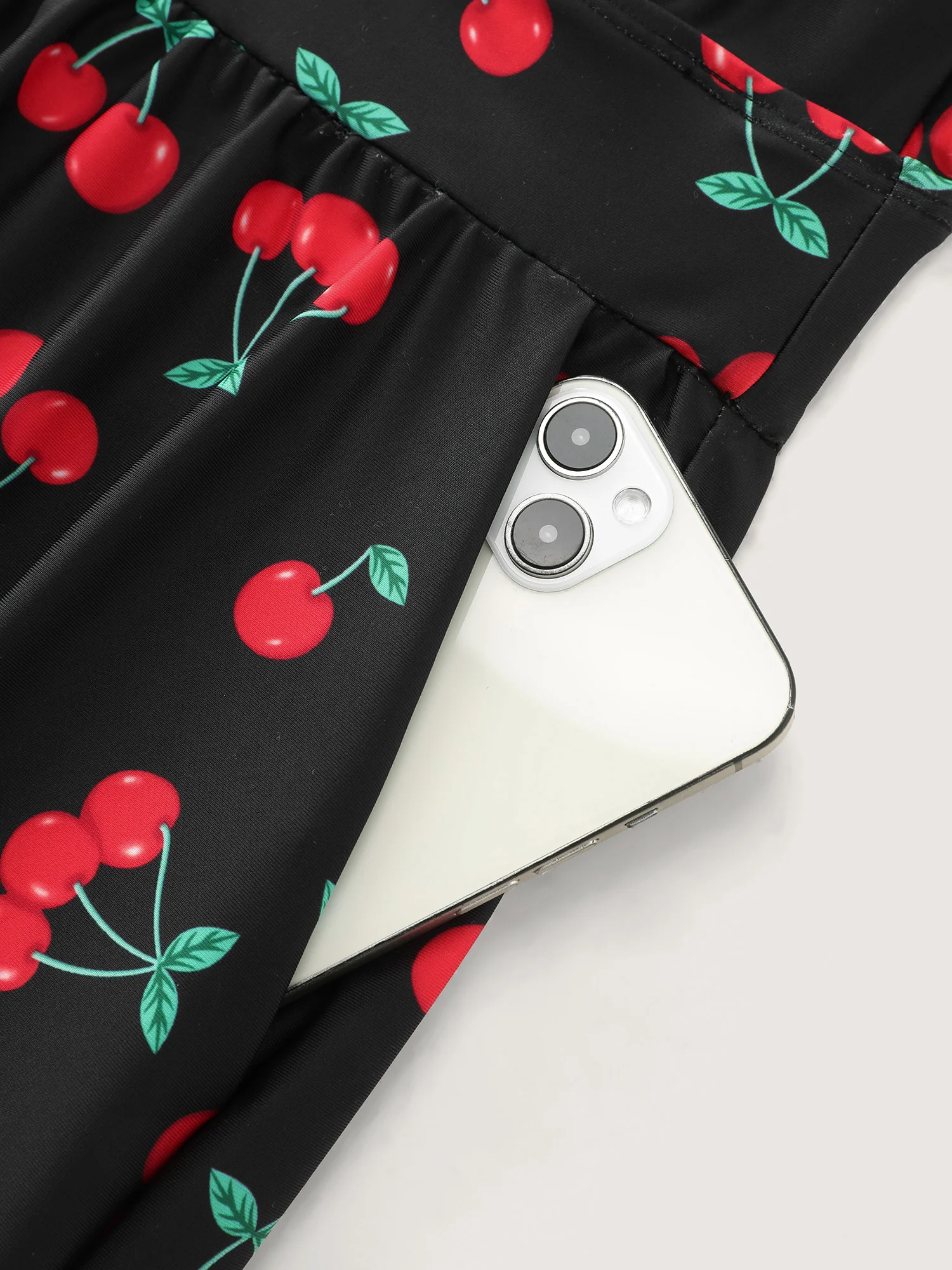 Cherry Print Adjustable One-Piece Swimsuit - Image 8