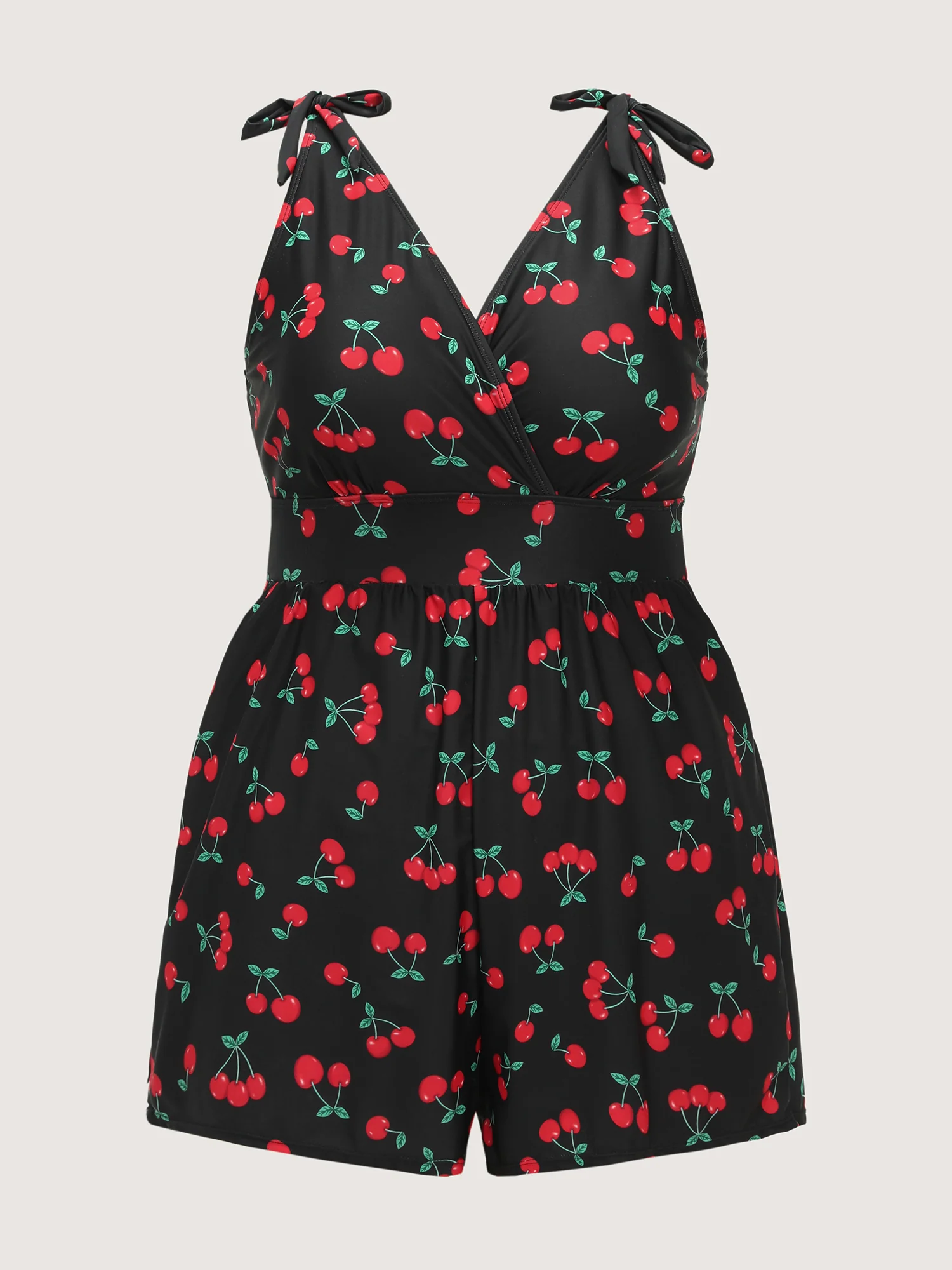 Cherry Print Adjustable One-Piece Swimsuit - Image 9