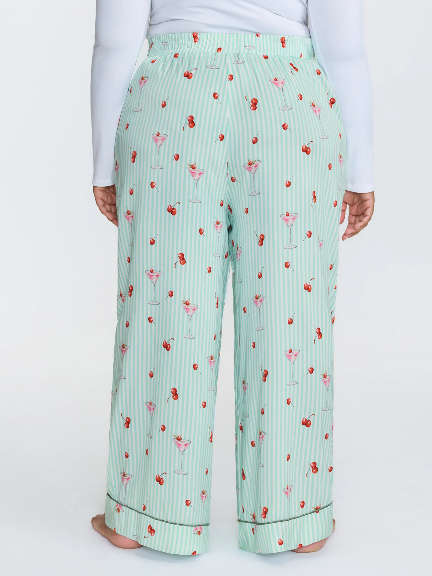 Cherry Print Stretchy Waistband Cozy-Fit Lounge Bottoms - Image 5