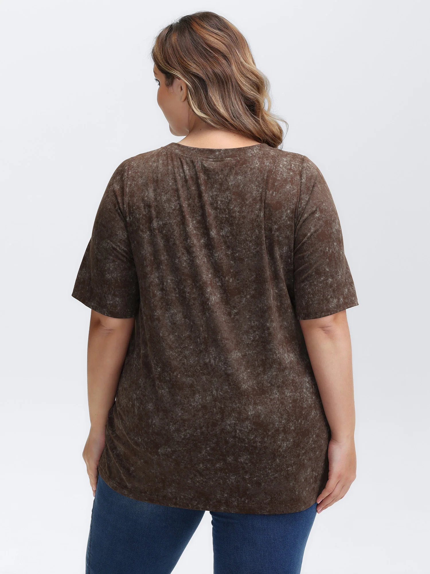 Chic Dog Pattern Snowflake Effect T-Shirt - Image 4