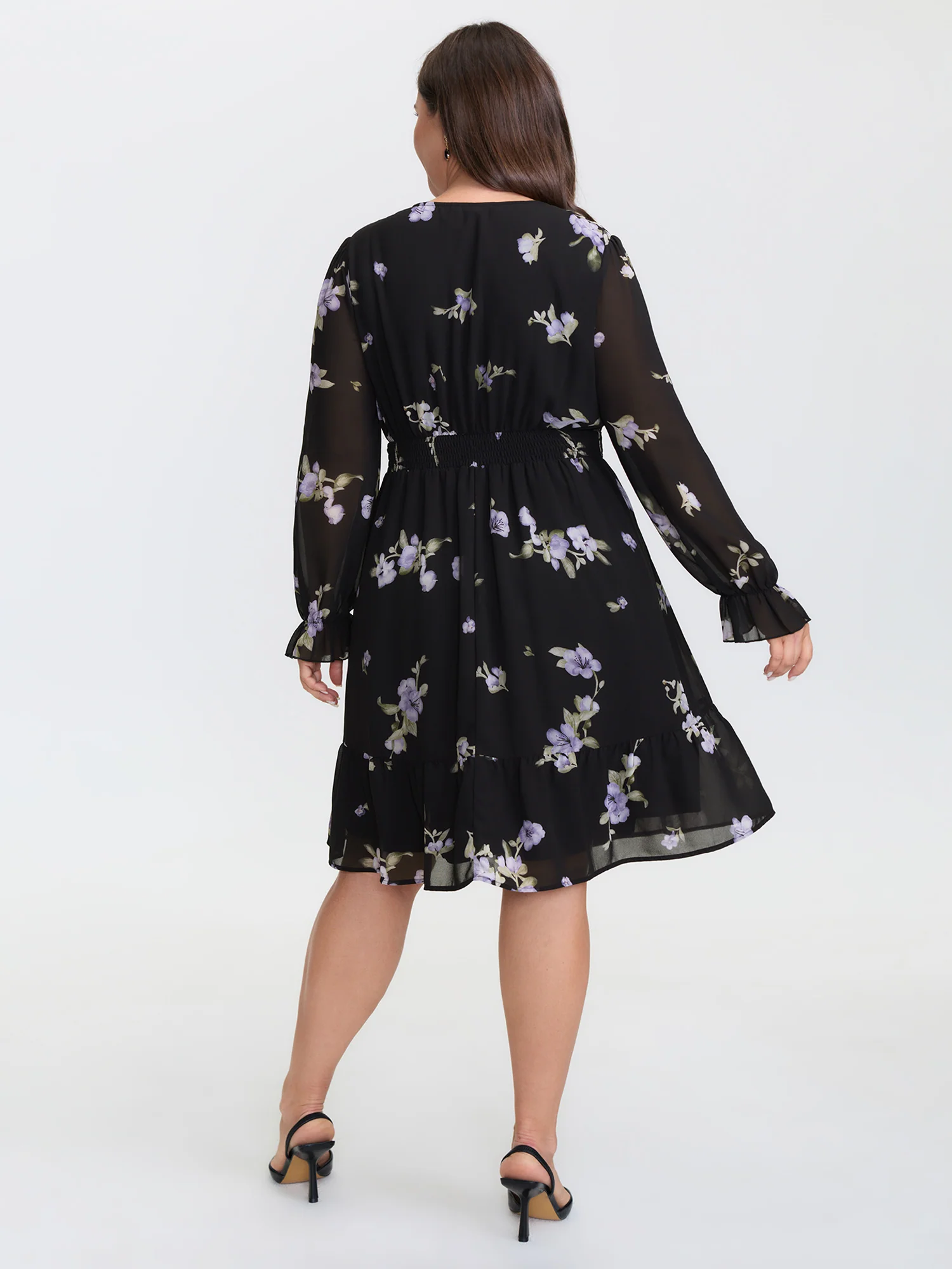Chiffon Adjustable Bust Sheer Midi Dress - Image 4