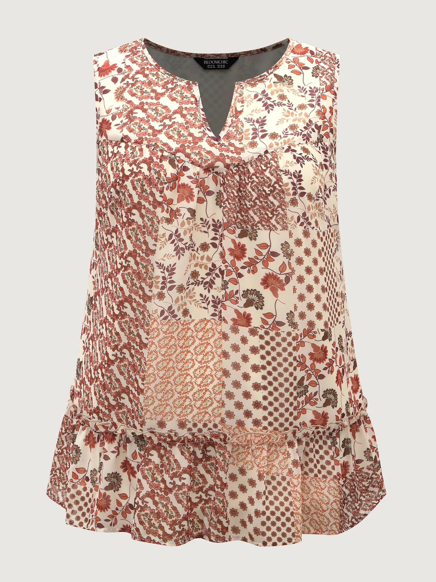Chiffon Boho Collage Flowy Tank Top - Image 8