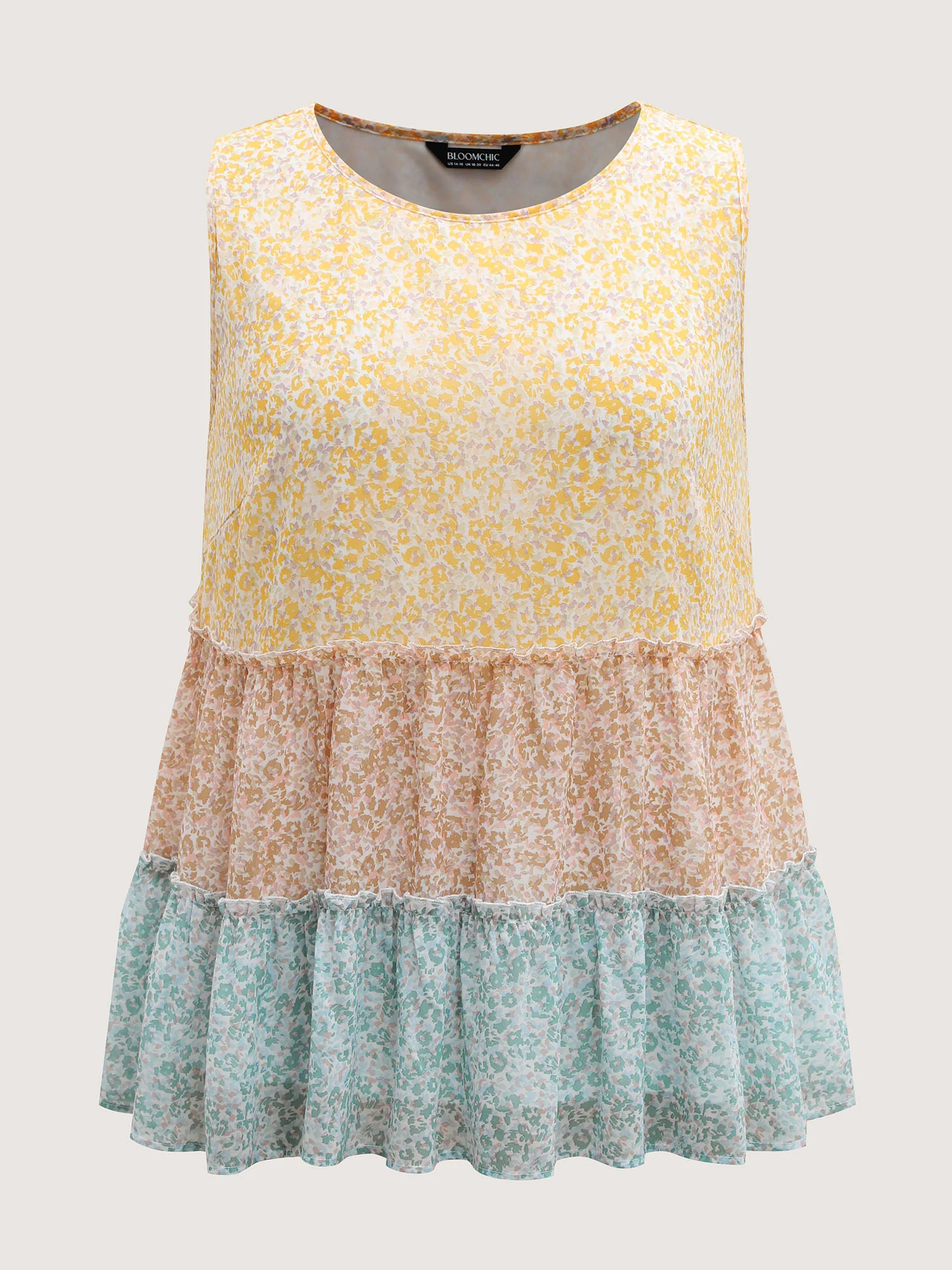 Chiffon Color Block Tiered Tank Top - Image 7