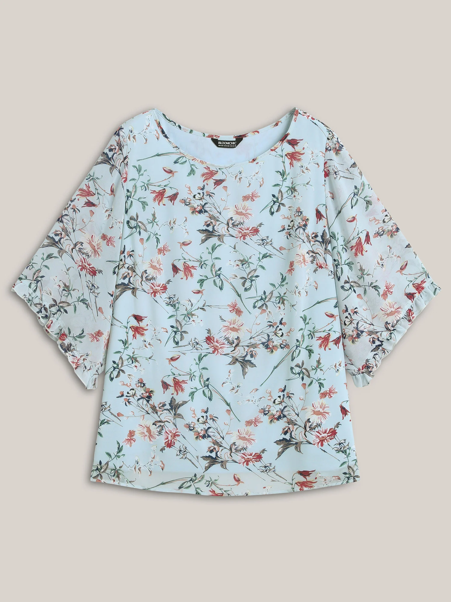 Chiffon Floral Print Flowy Blouse - Image 7