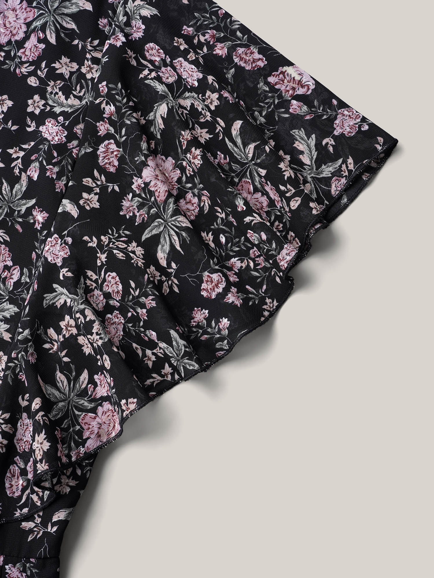 Chiffon Floral Print Ruffled Midi Dress - Image 6