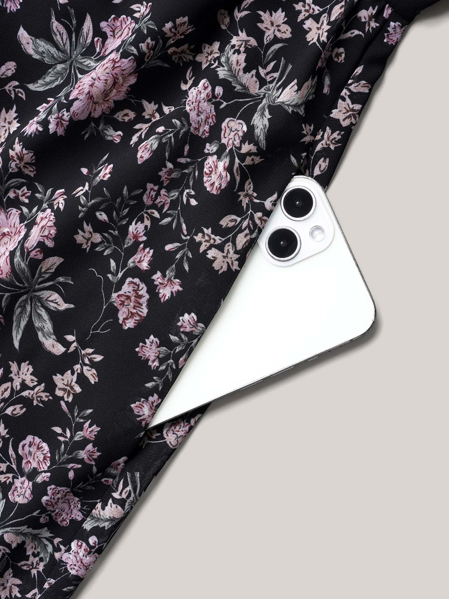 Chiffon Floral Print Ruffled Midi Dress - Image 7