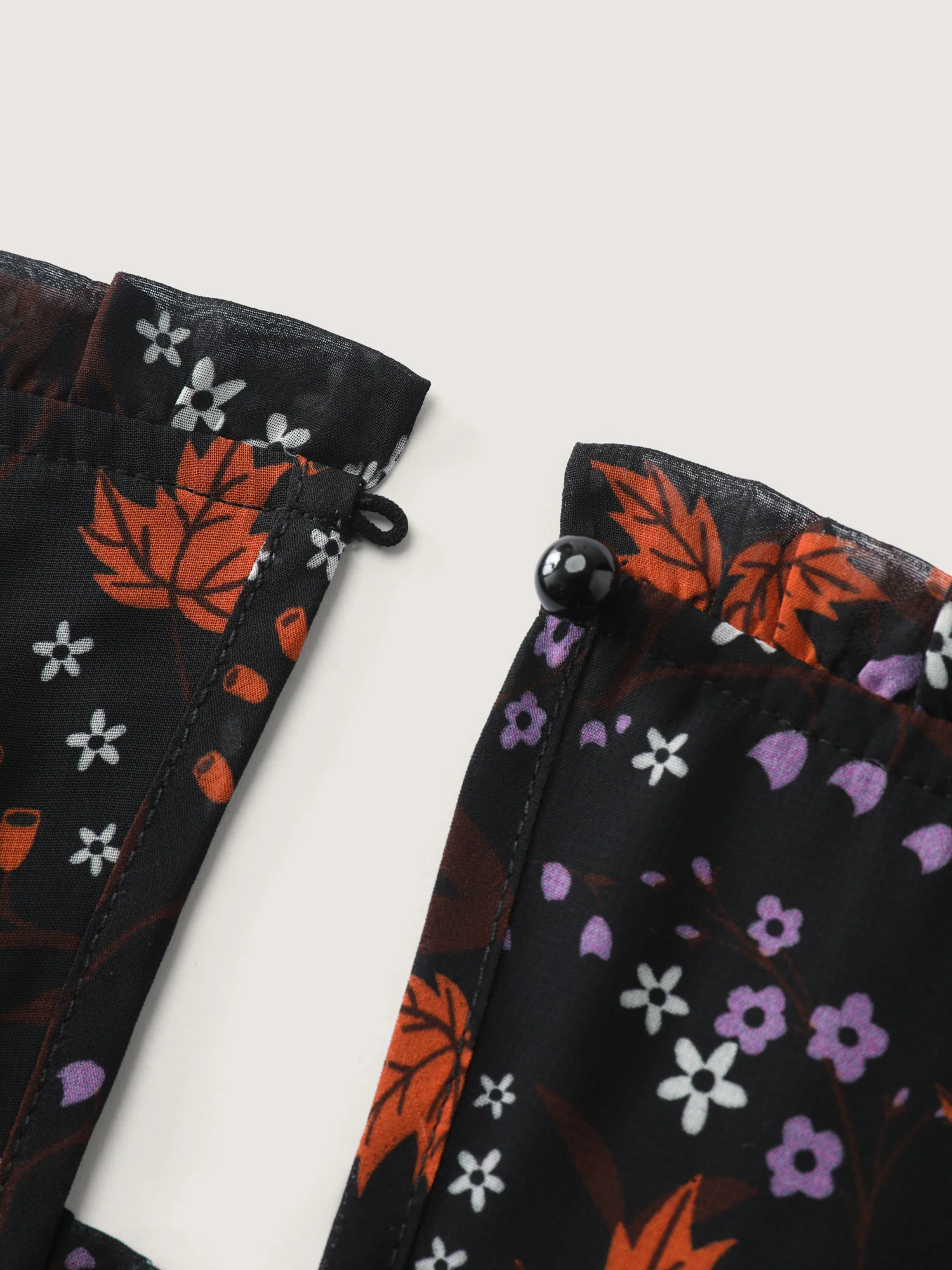 Chiffon Floral Print Ruffled Neck Midi Dress - Image 6