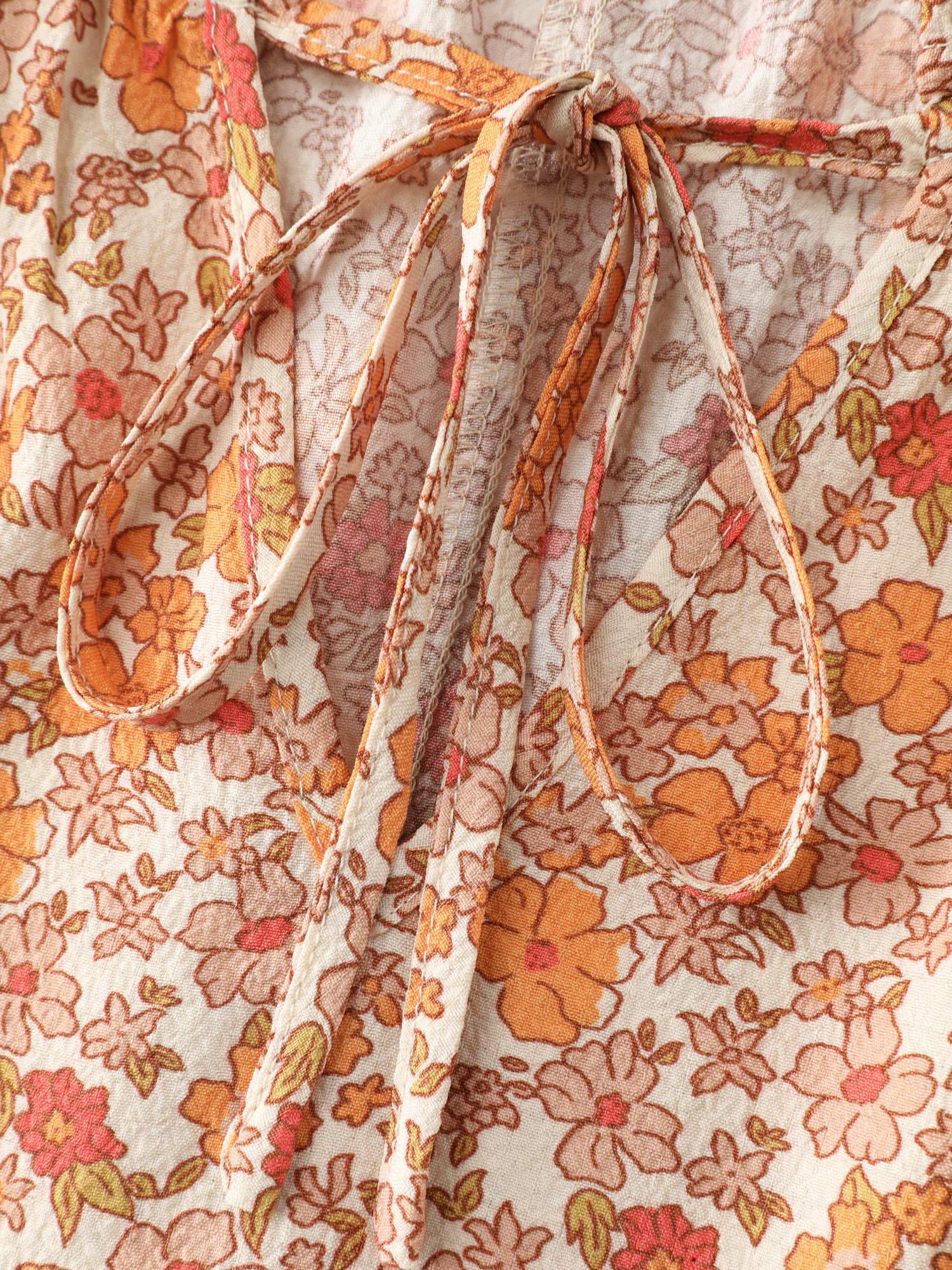 Chiffon Floral Print Ruffled Shoulder Blouse - Image 5