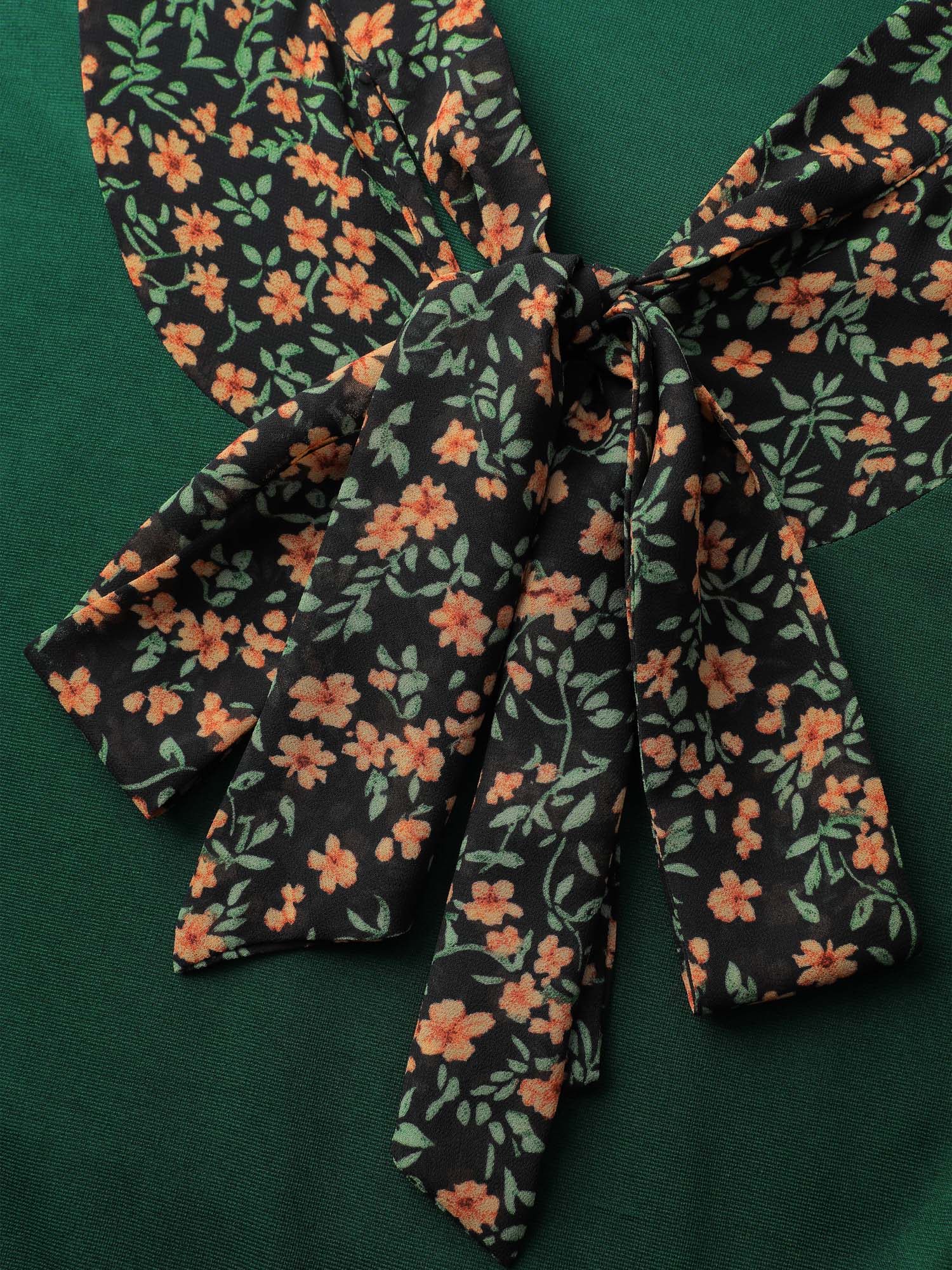 Chiffon Floral Print Stretchy Midi Dress - Image 5